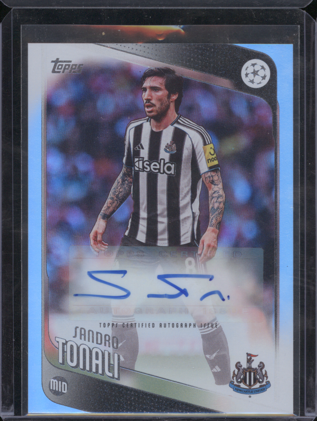 2025 Topps UEFA Club Competitions Sandro Tonali Newcastle United Autograph — front