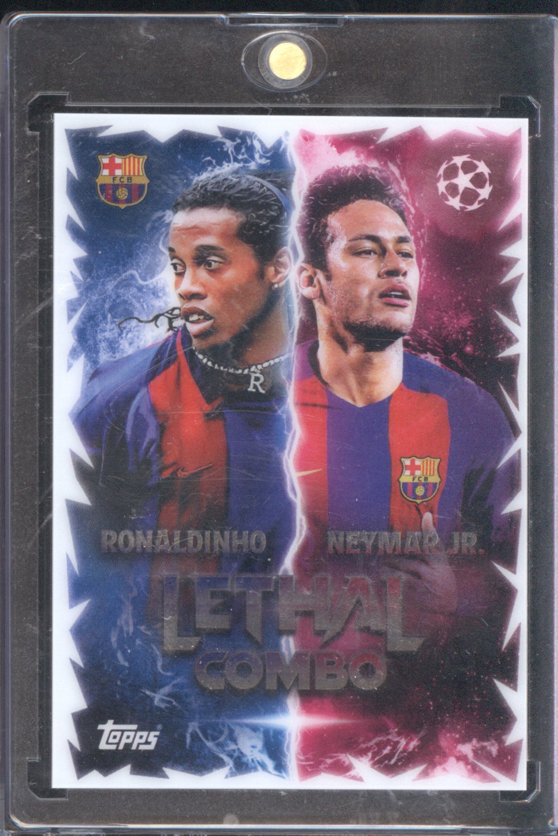 2025 Topps Match Attax #LC-RN Ronaldinho & Neymar Jr. Lethal Combo — front