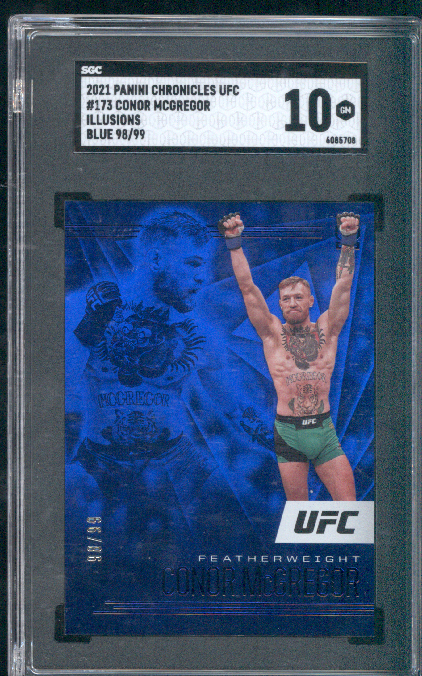 2021 Panini Chronicles UFC #173 Conor McGregor Illusions Blue 98/99 — front