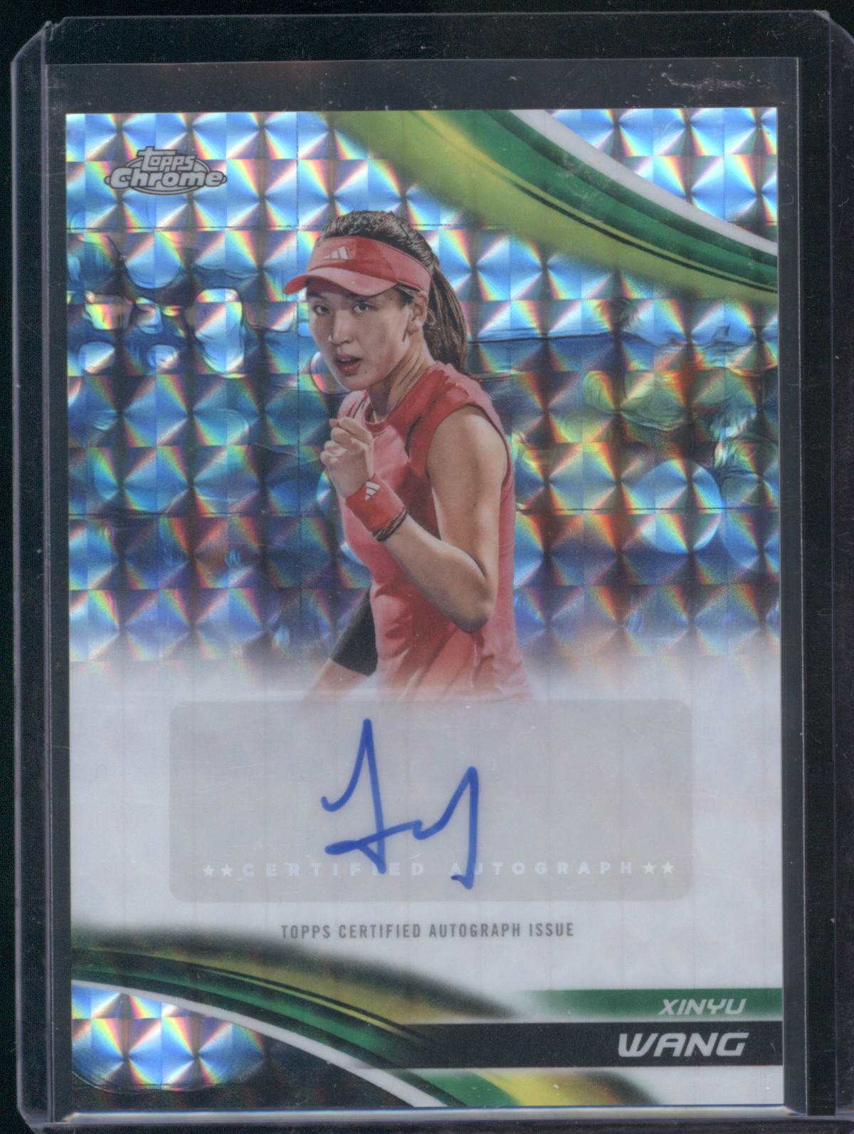 2025 Topps Chrome Tennis #CA-XYW Xinyu Wang Geometric Refractor Auto — front