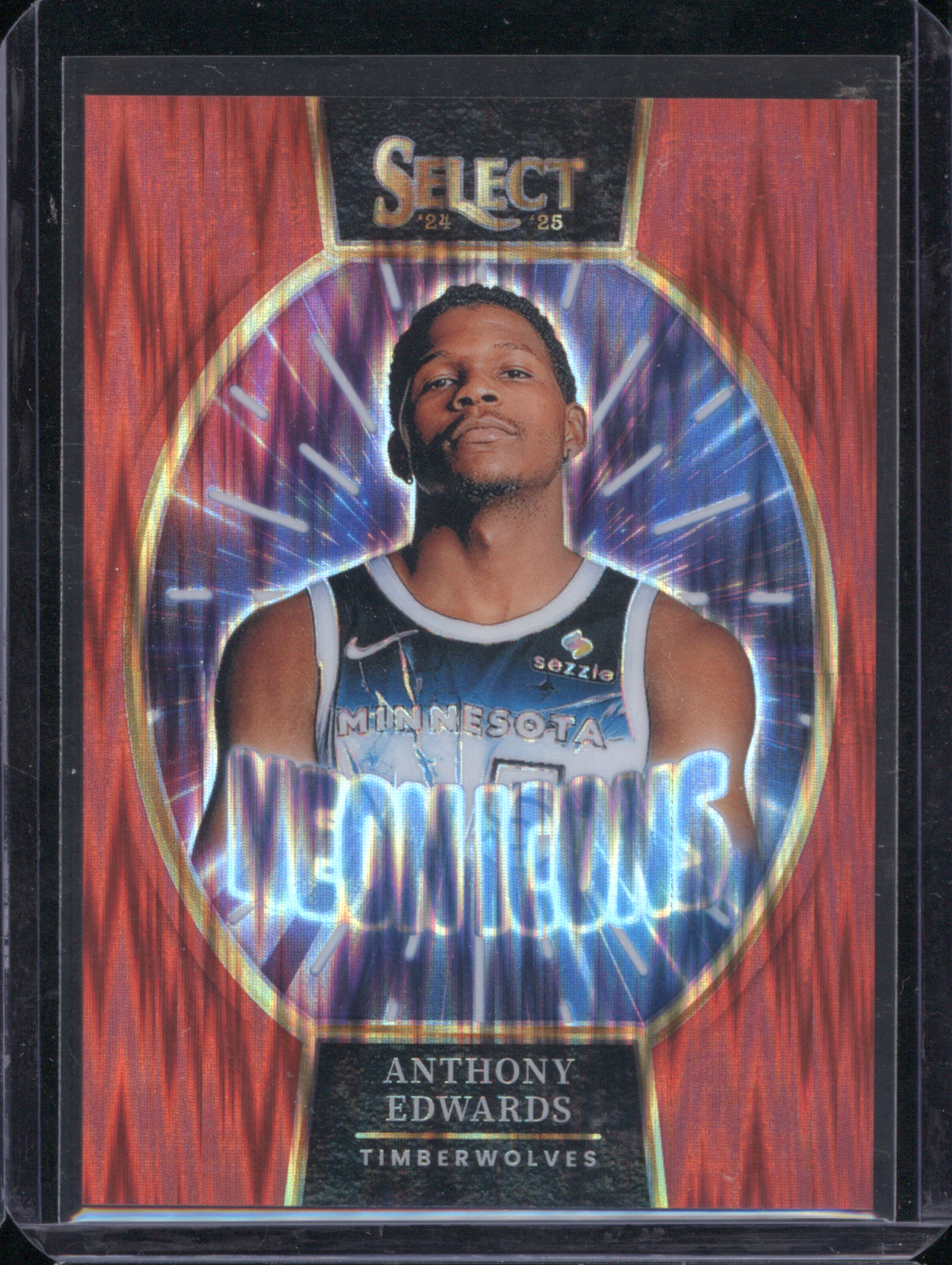 2024-25 Panini Select Neon Icons #19 Anthony Edwards — front