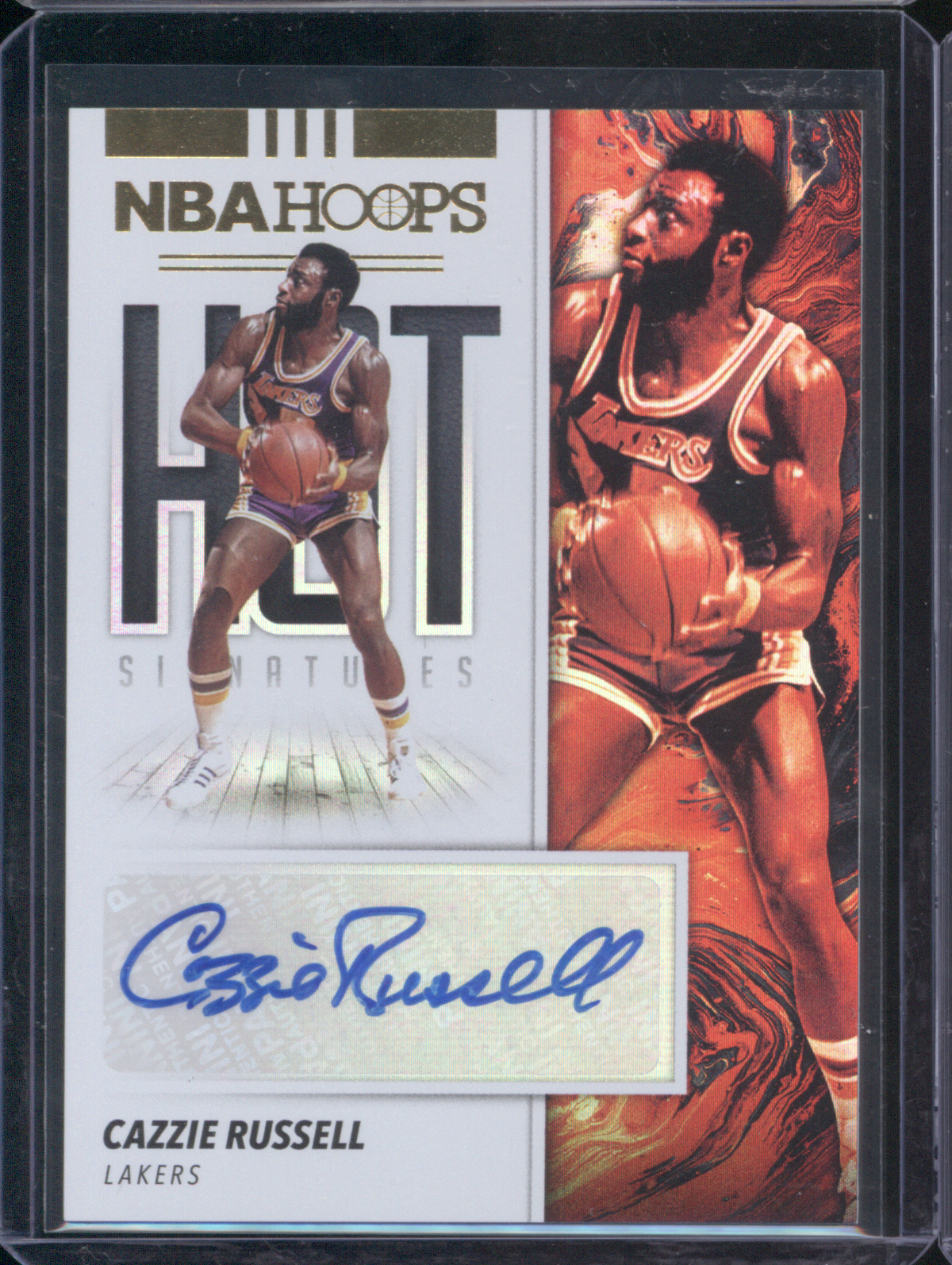 2019-20 Panini NBA Hoops Hot Signatures #HS-CZR Cazzie Russell — front