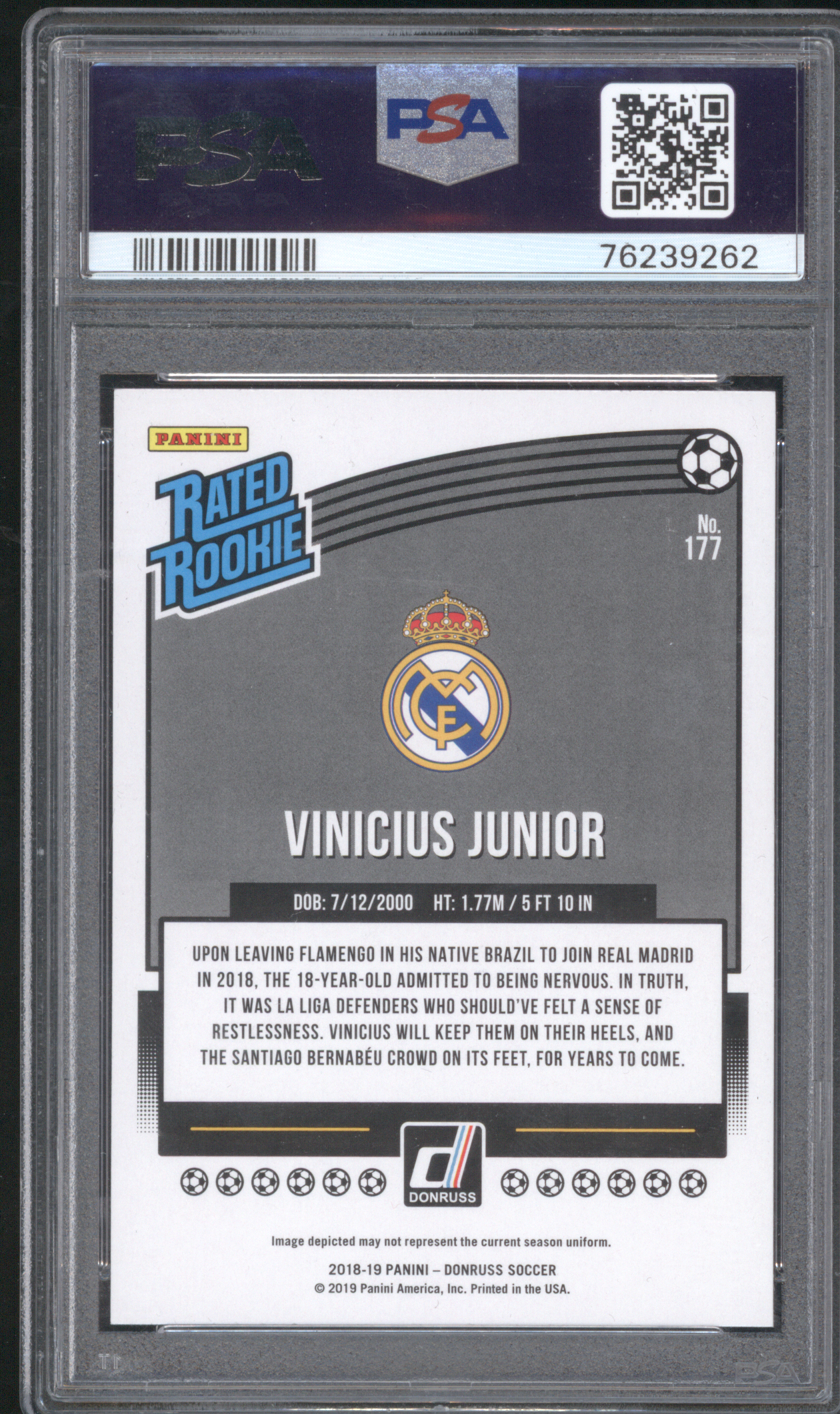 2018 Panini Donruss #177 Vinicius Junior — front