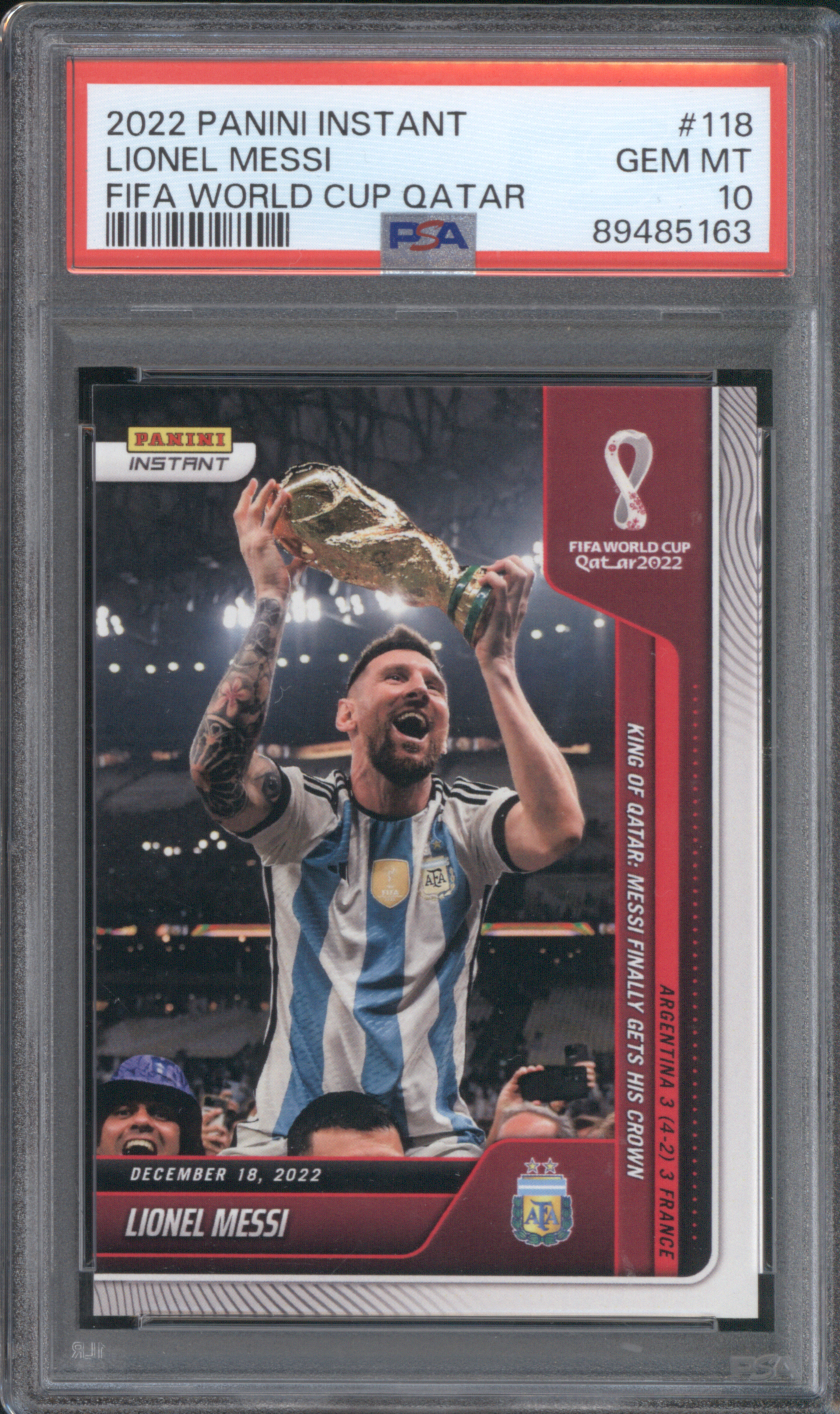 2022 Panini Instant FIFA World Cup Qatar #118 Lionel Messi — front