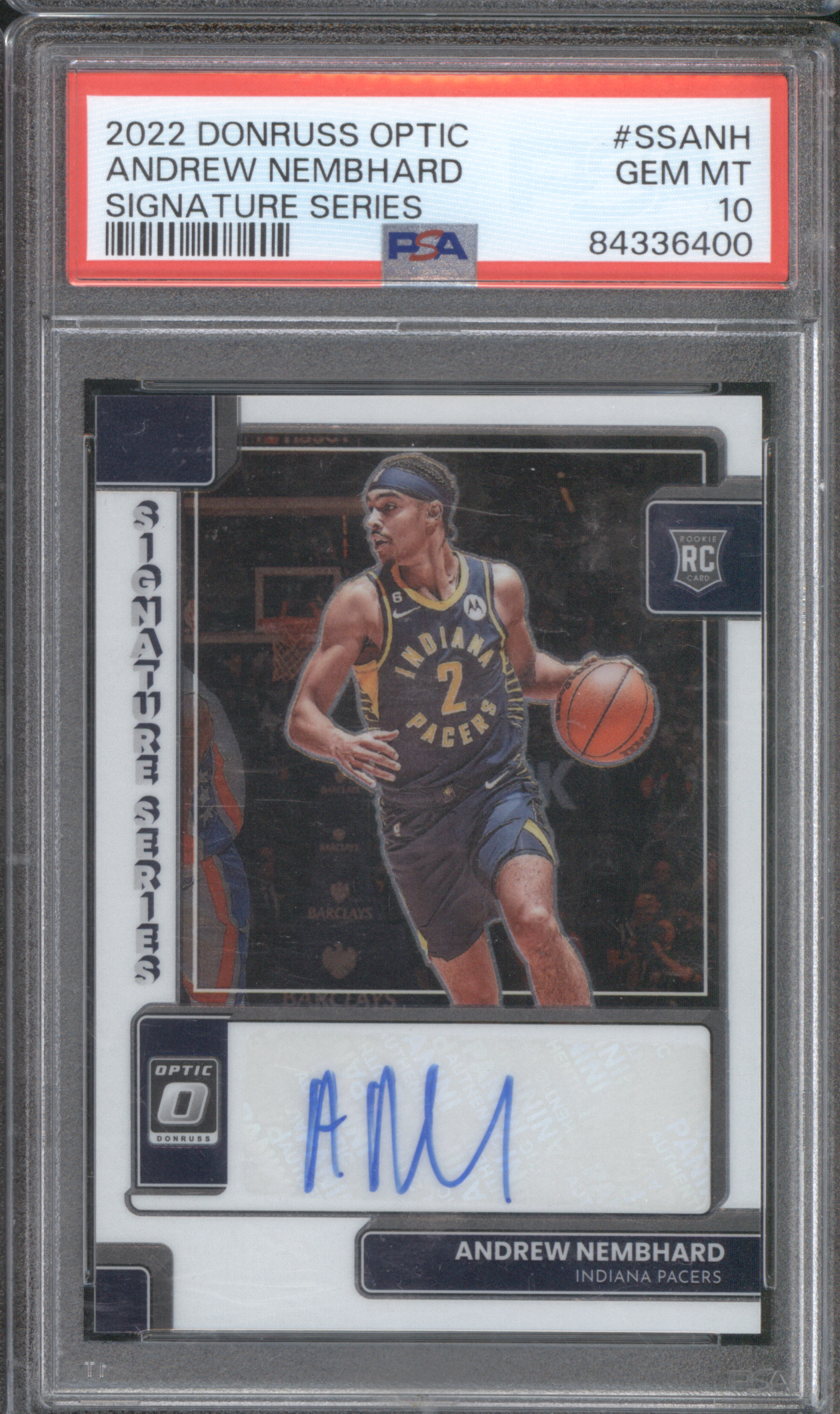2022 Donruss Optic #SSANH Andrew Nembhard Signature Series — front
