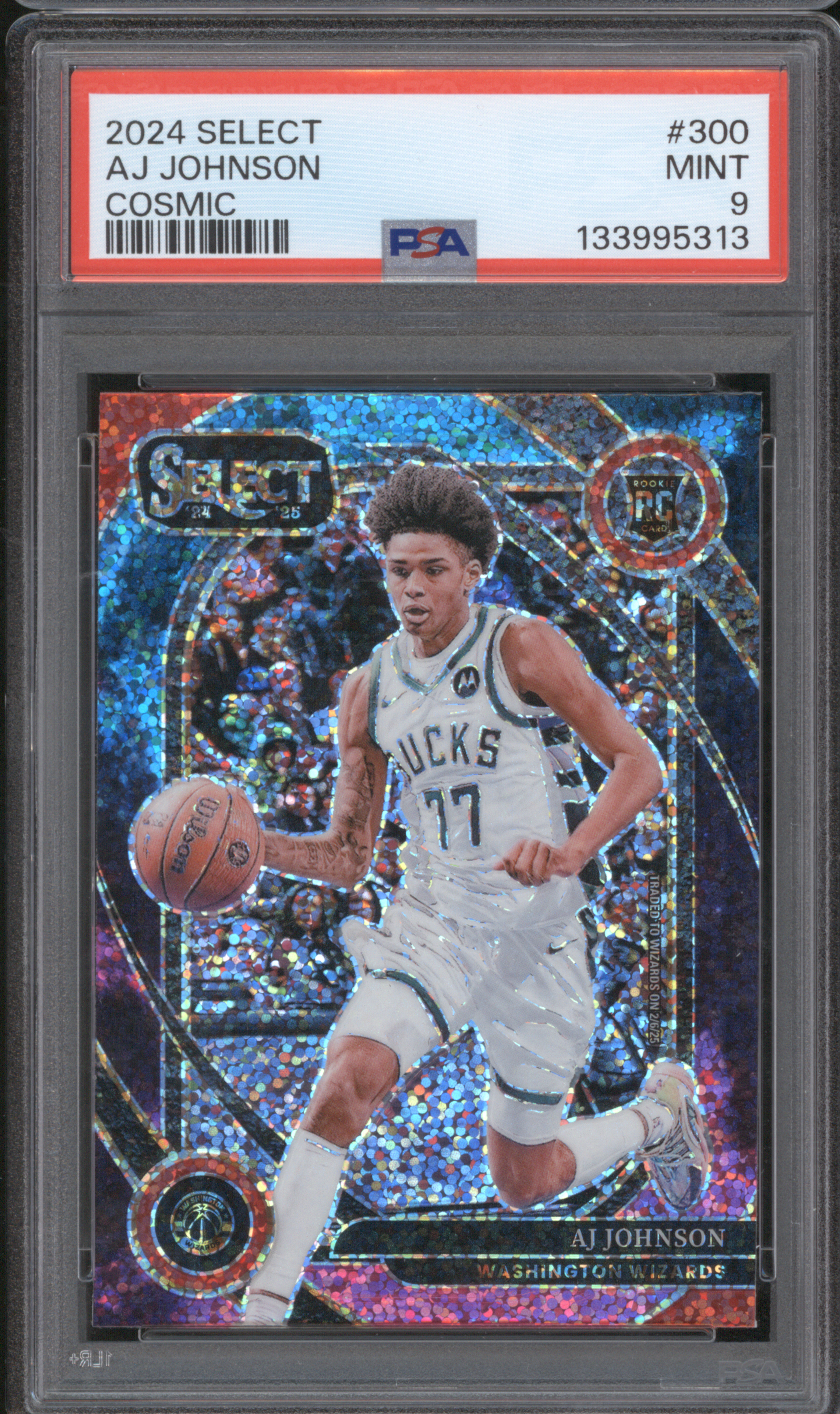 2024 Panini Select #300 AJ Johnson Cosmic Prizm Rookie — front