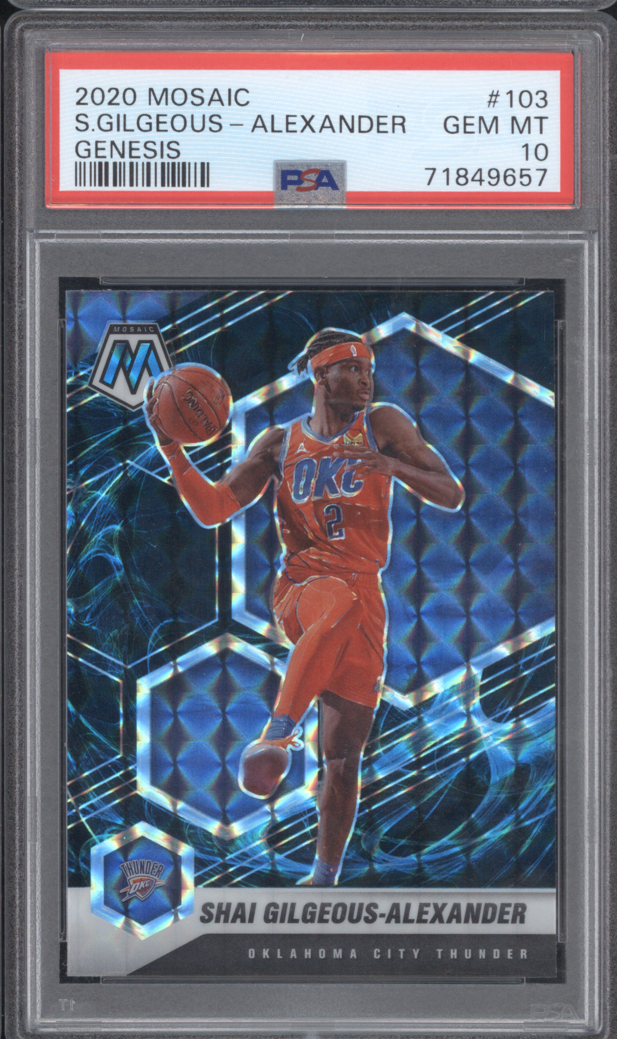 2020 Panini Mosaic Genesis #103 Shai Gilgeous-Alexander — front