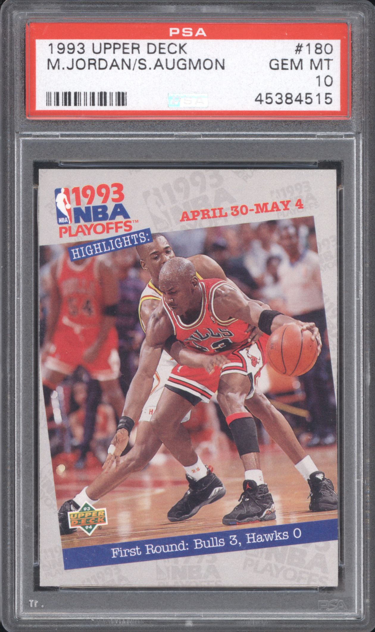 1993 Upper Deck #180 Michael Jordan/Stacey Augmon — front