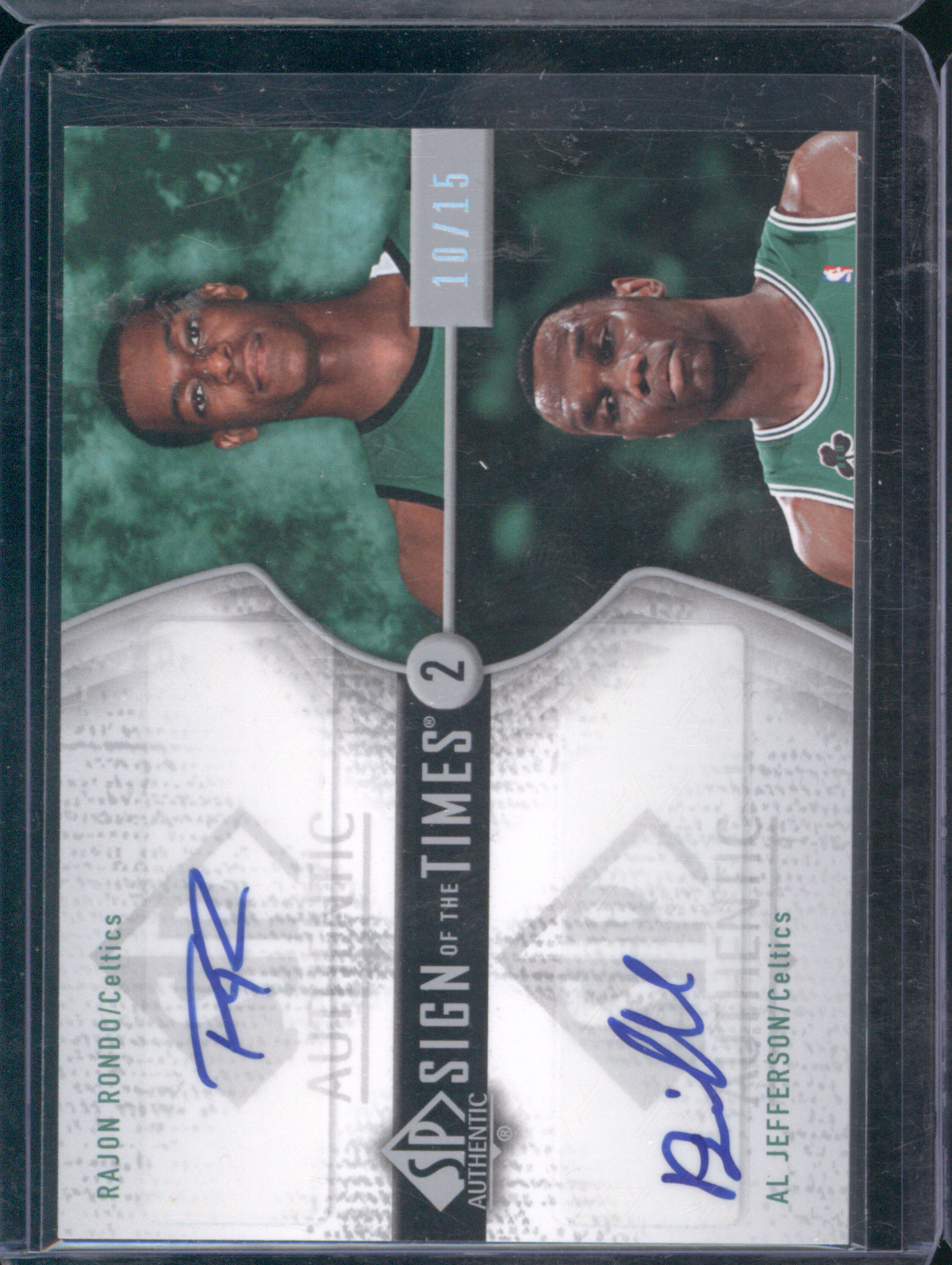 2006 SP Authentic Sign of the Times #SOT-2 Rajon Rondo & Al Jefferson — front