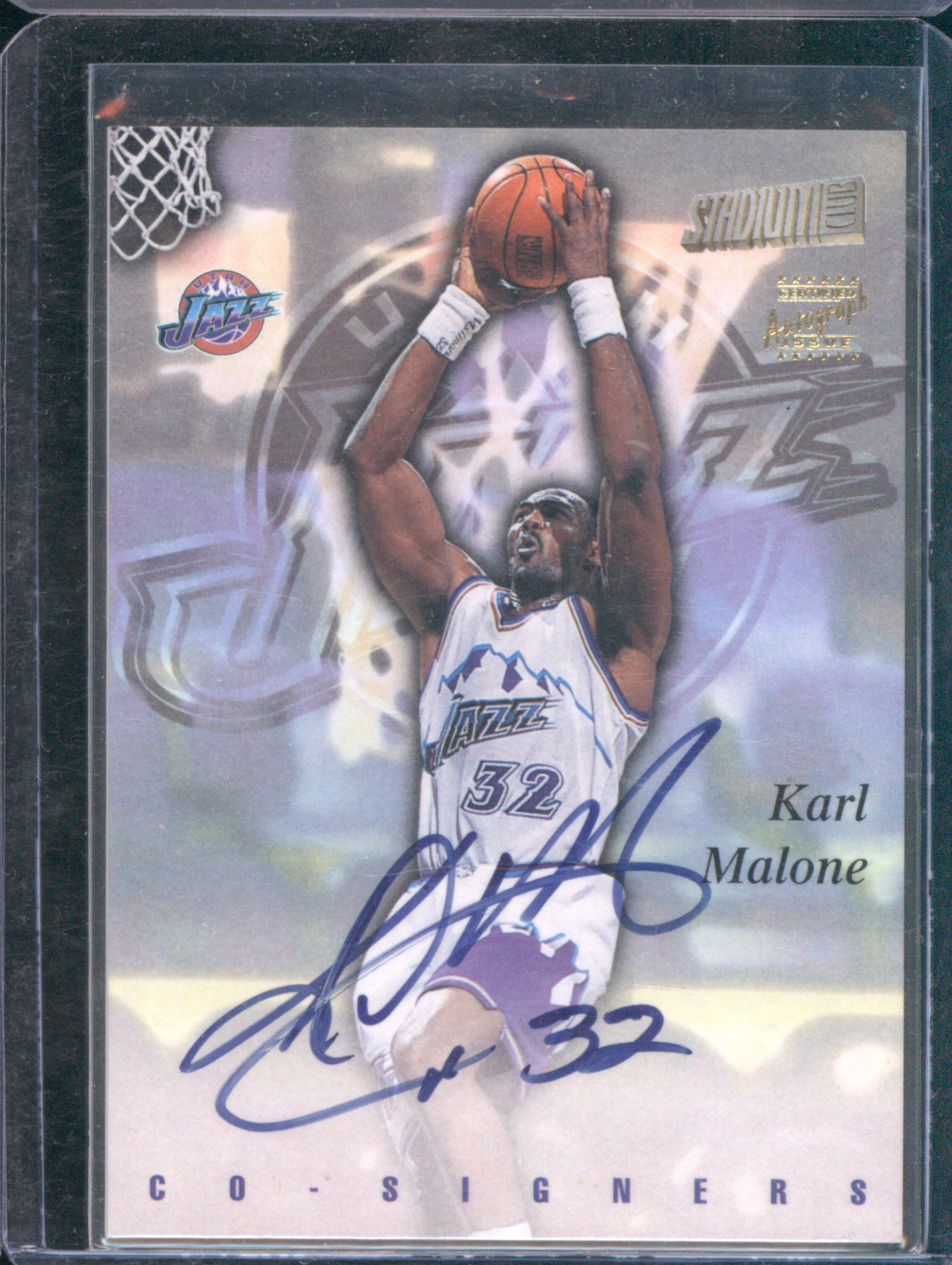 1997-98 Topps Stadium Club Co-Signers #CO12 Karl Malone — front