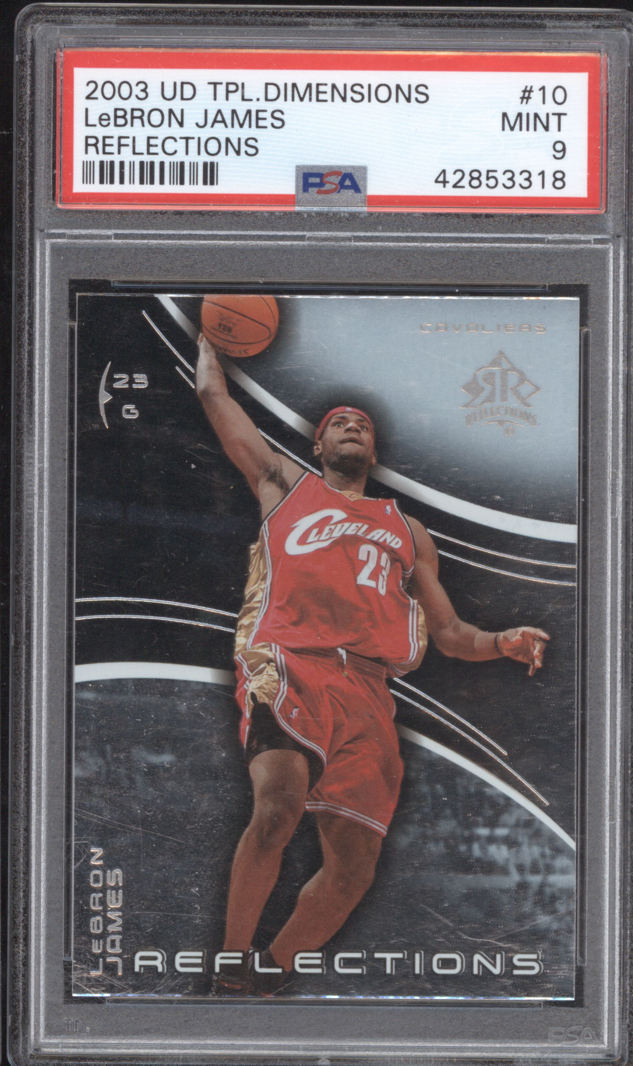 2003 Upper Deck Triple Dimensions #10 LeBron James Reflections — front