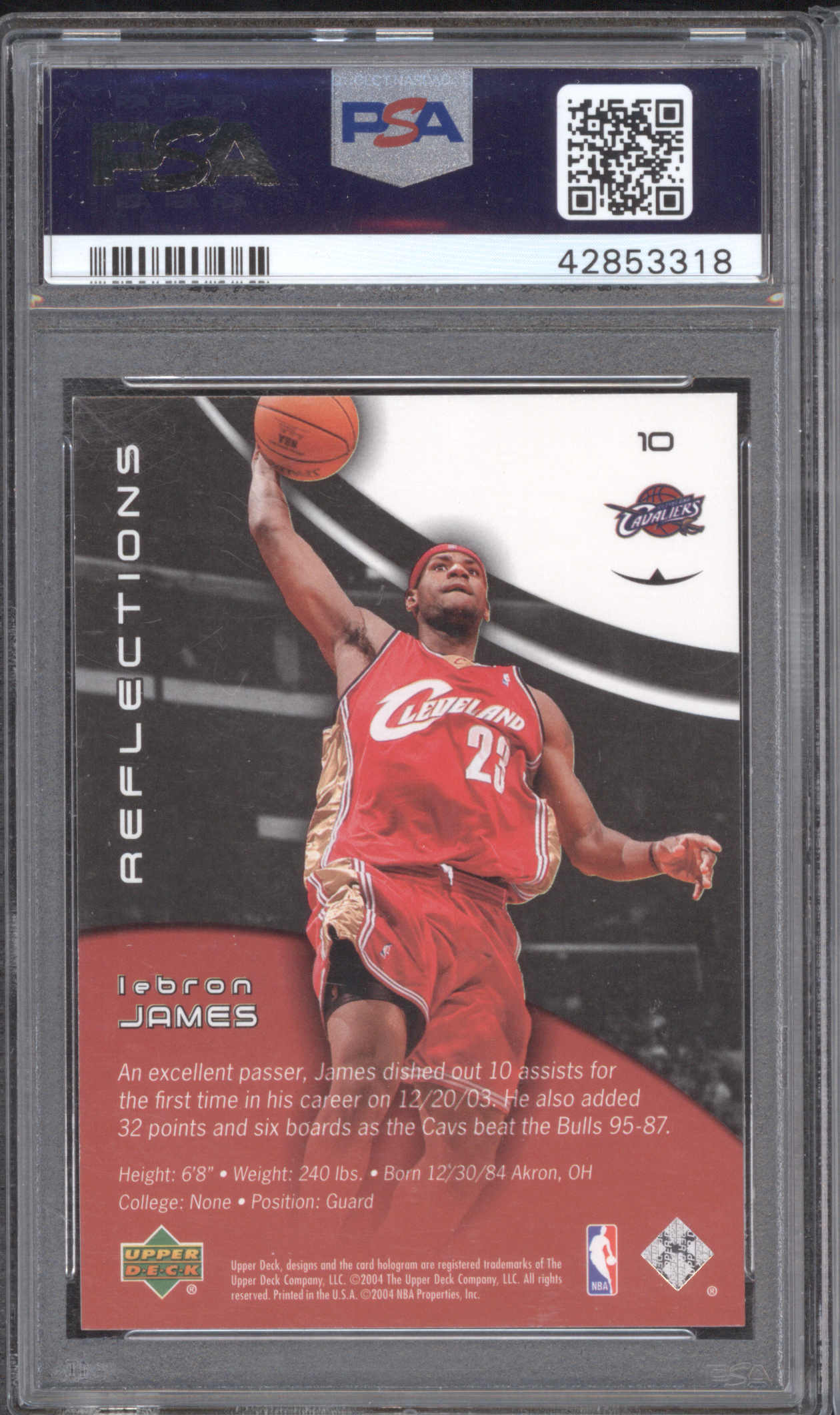 2003 Upper Deck Triple Dimensions #10 LeBron James Reflections — front