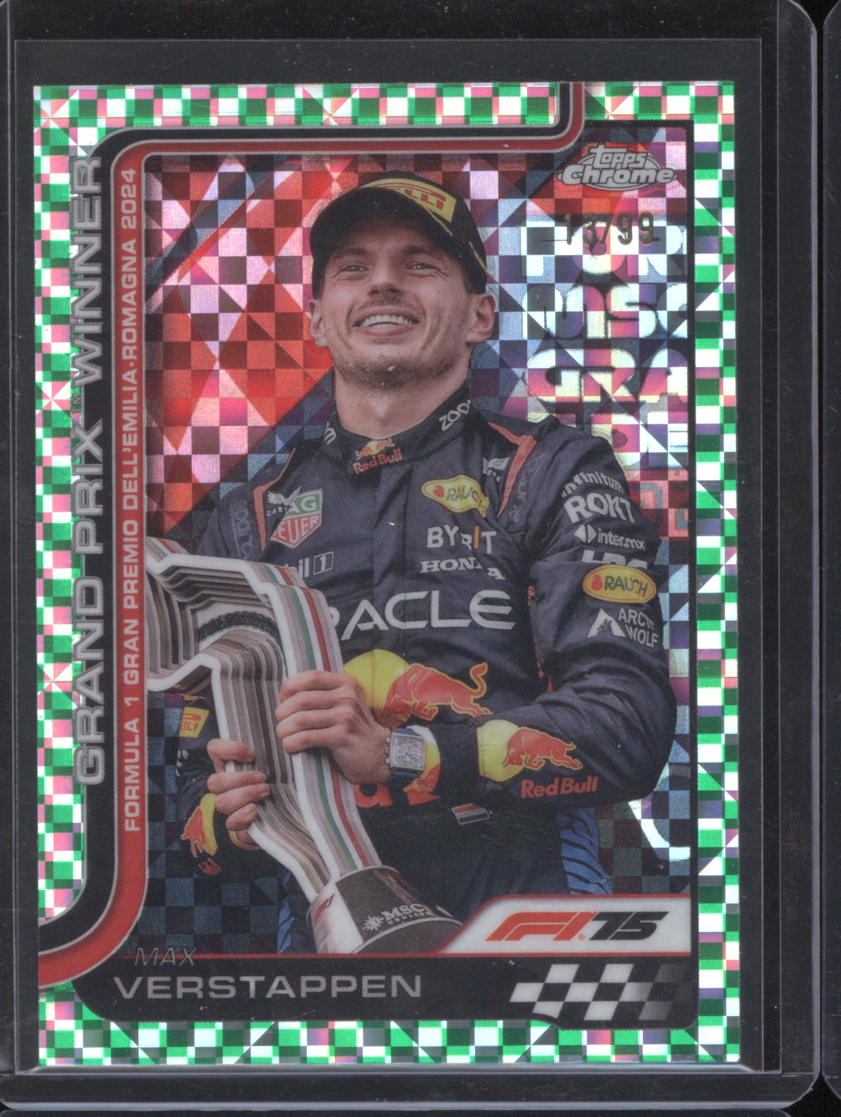 2025 Topps Chrome F1 #99 Max Verstappen Grand Prix Winner Checker Flag — front