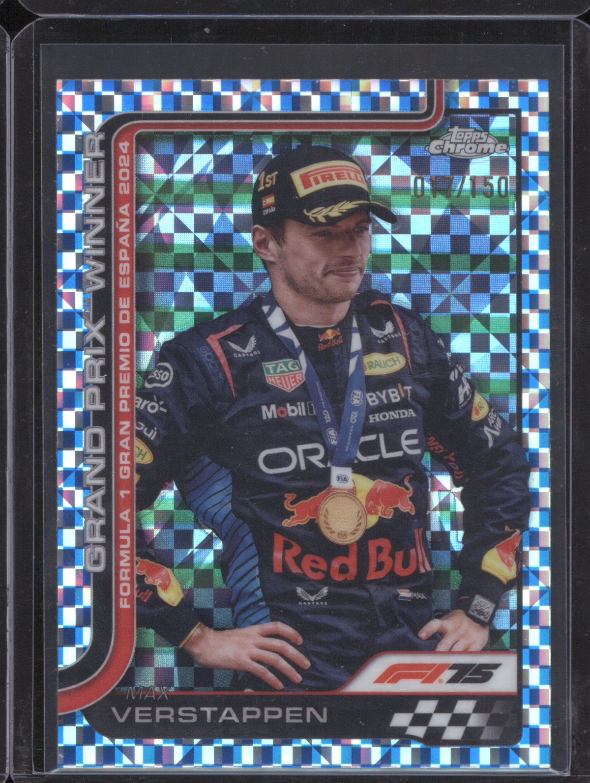 2025 Topps Chrome Formula 1 #102 Max Verstappen Grand Prix Winner Checker Flag — front