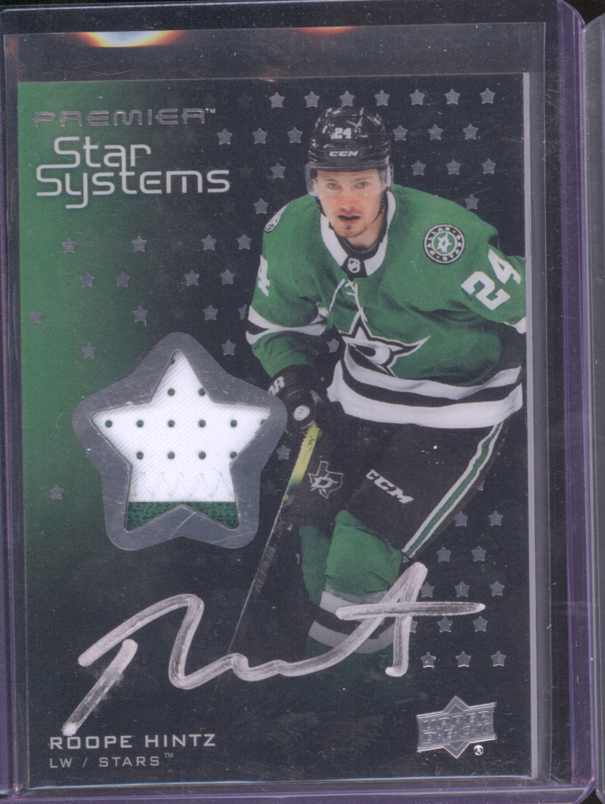 2021-22 Upper Deck Premier Patch Auto #SSRH Roope Hintz — front
