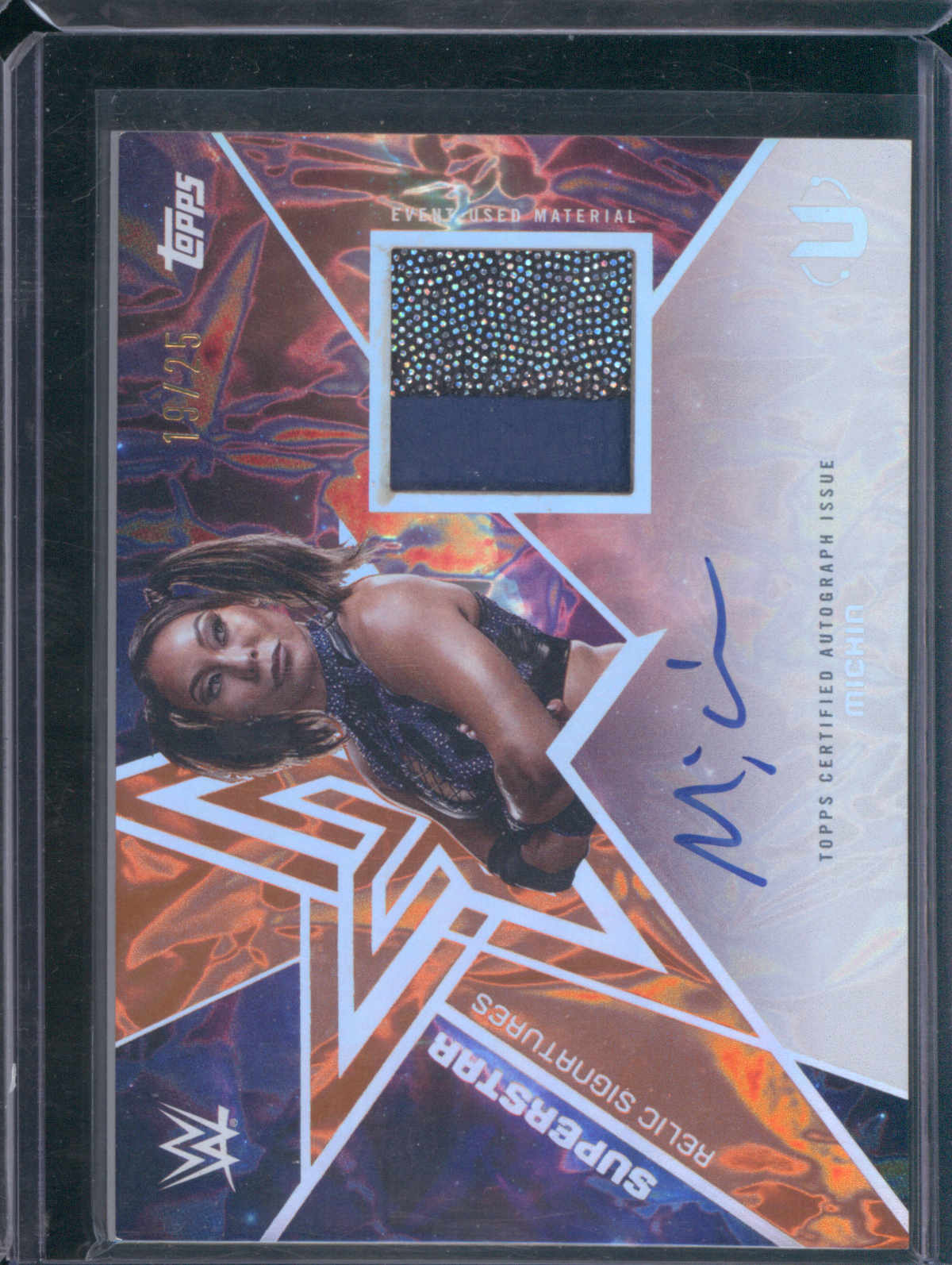 2025 Topps Universe WWE Superstar Relic Autograph Michin #SRS-MIC — front
