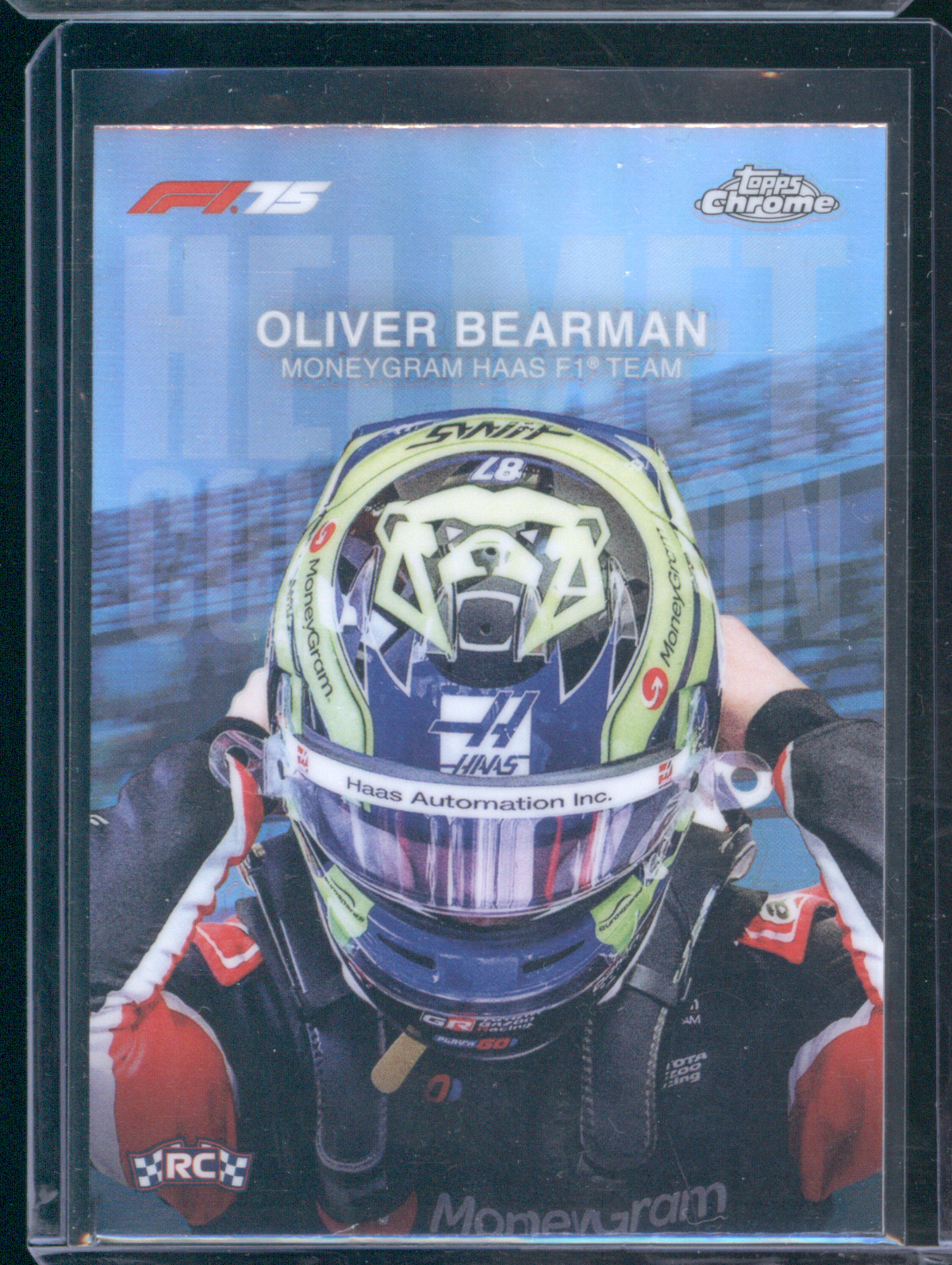 2025 Topps Chrome Formula 1 #HC-8 Oliver Bearman Helmet Collection — front
