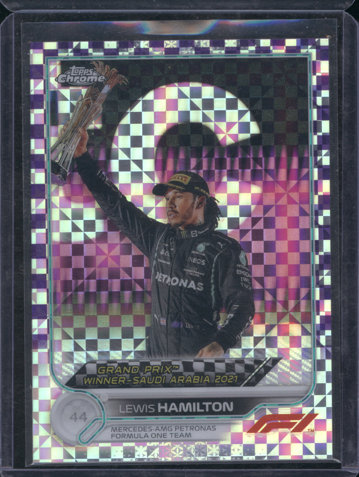 2021 Topps Chrome F1 #44 Lewis Hamilton Grand Prix Winner Saudi Arabia — front