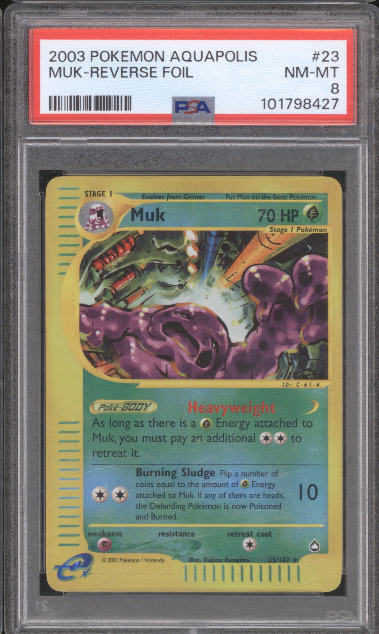 2003 Pokemon Aquapolis #23 Muk Reverse Foil — front
