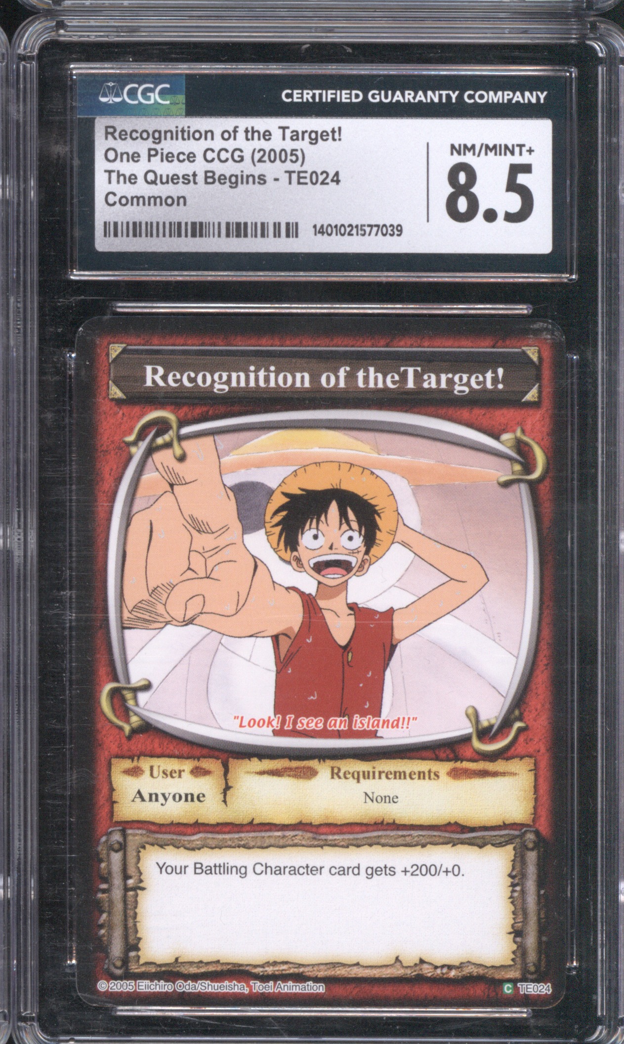 2005 One Piece CCG The Quest Begins - TE024 Recognition of the Target! — front