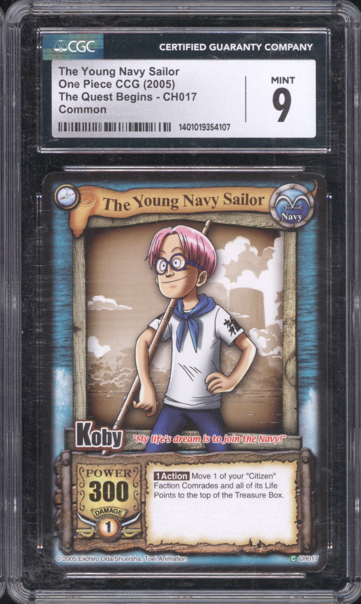 2005 One Piece CCG The Quest Begins #CH017 Koby The Young Navy Sailor — front