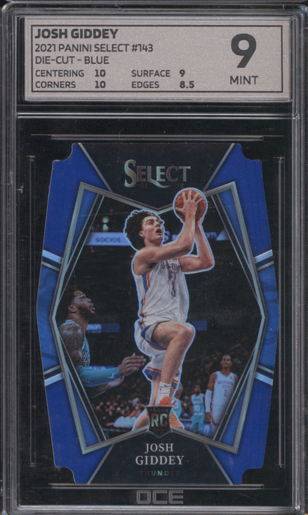 2021 Panini Select #143 Josh Giddey Blue Die-Cut — front