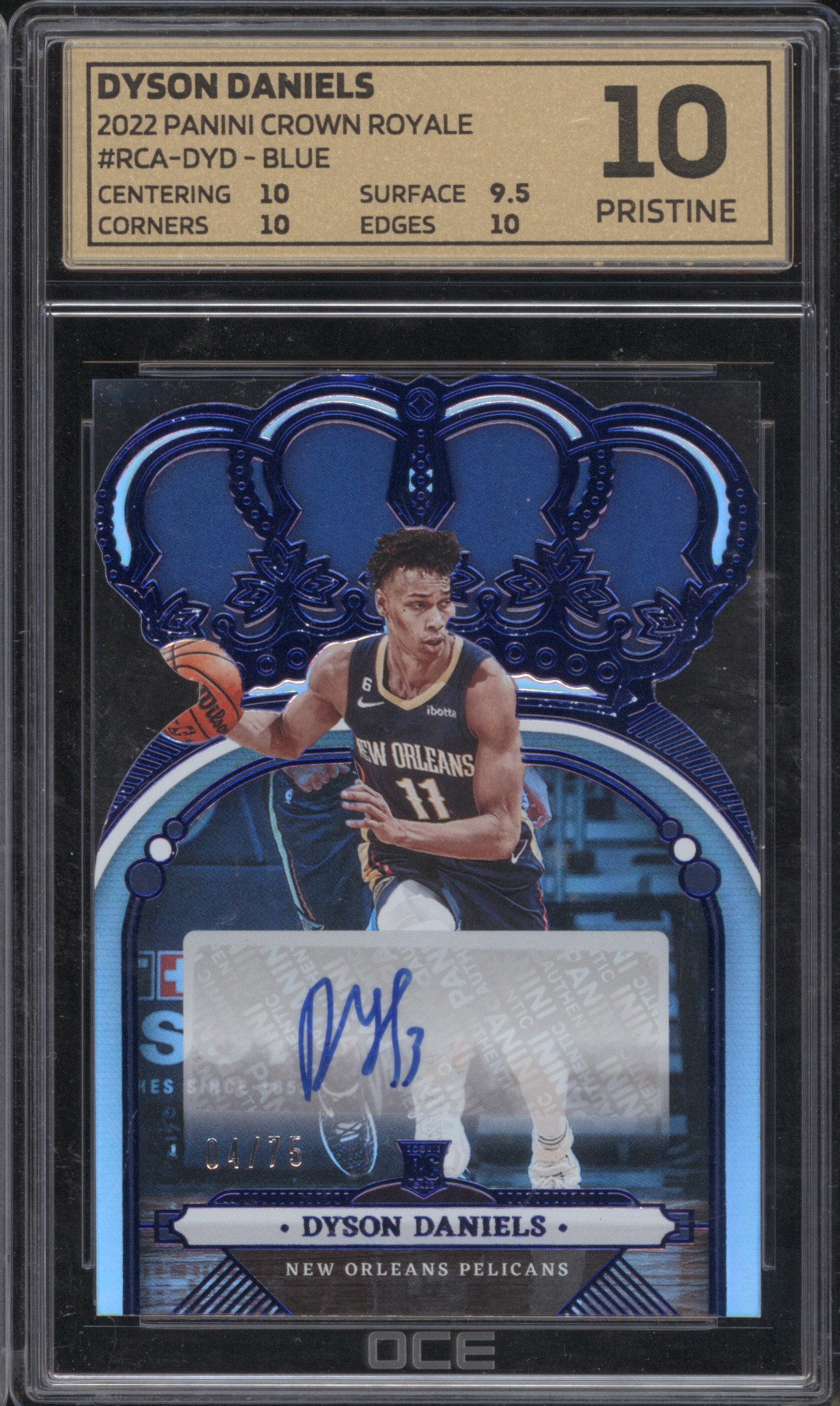 2022 Panini Crown Royale #RCA-DYD Dyson Daniels Blue — front