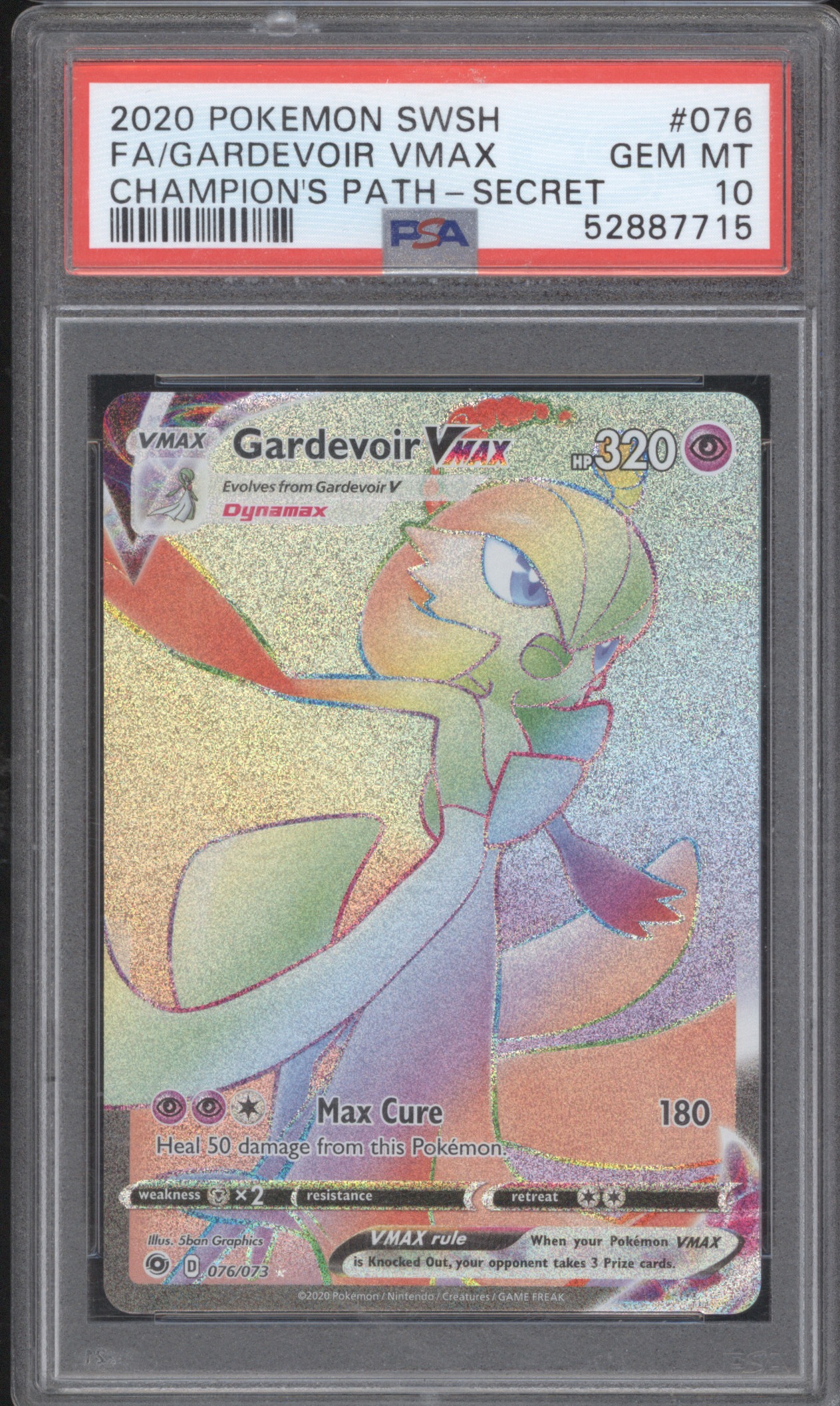 2020 Pokemon SWSH #076 Gardevoir VMAX — front