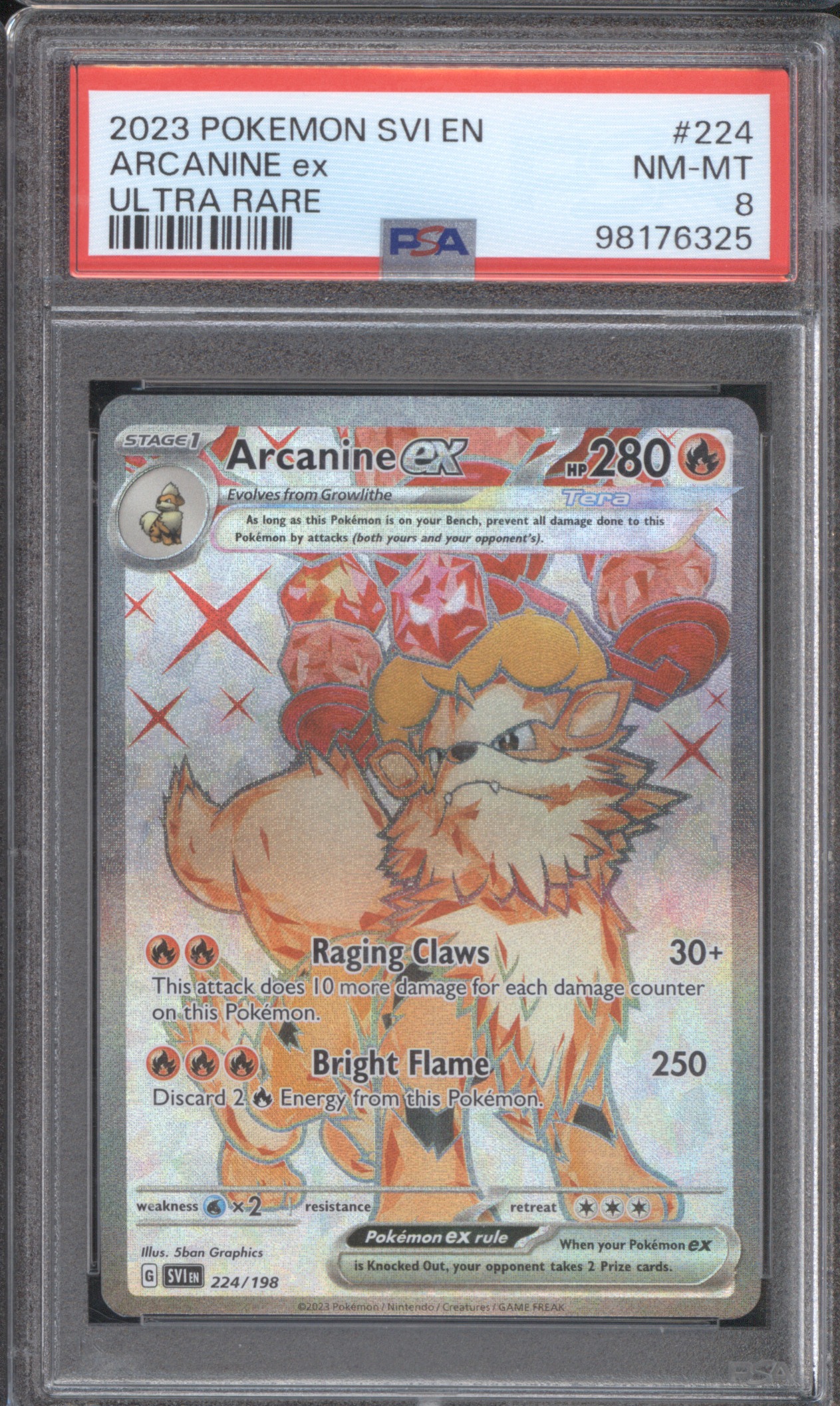 2023 Pokemon Scarlet & Violet #224 Arcanine ex — front