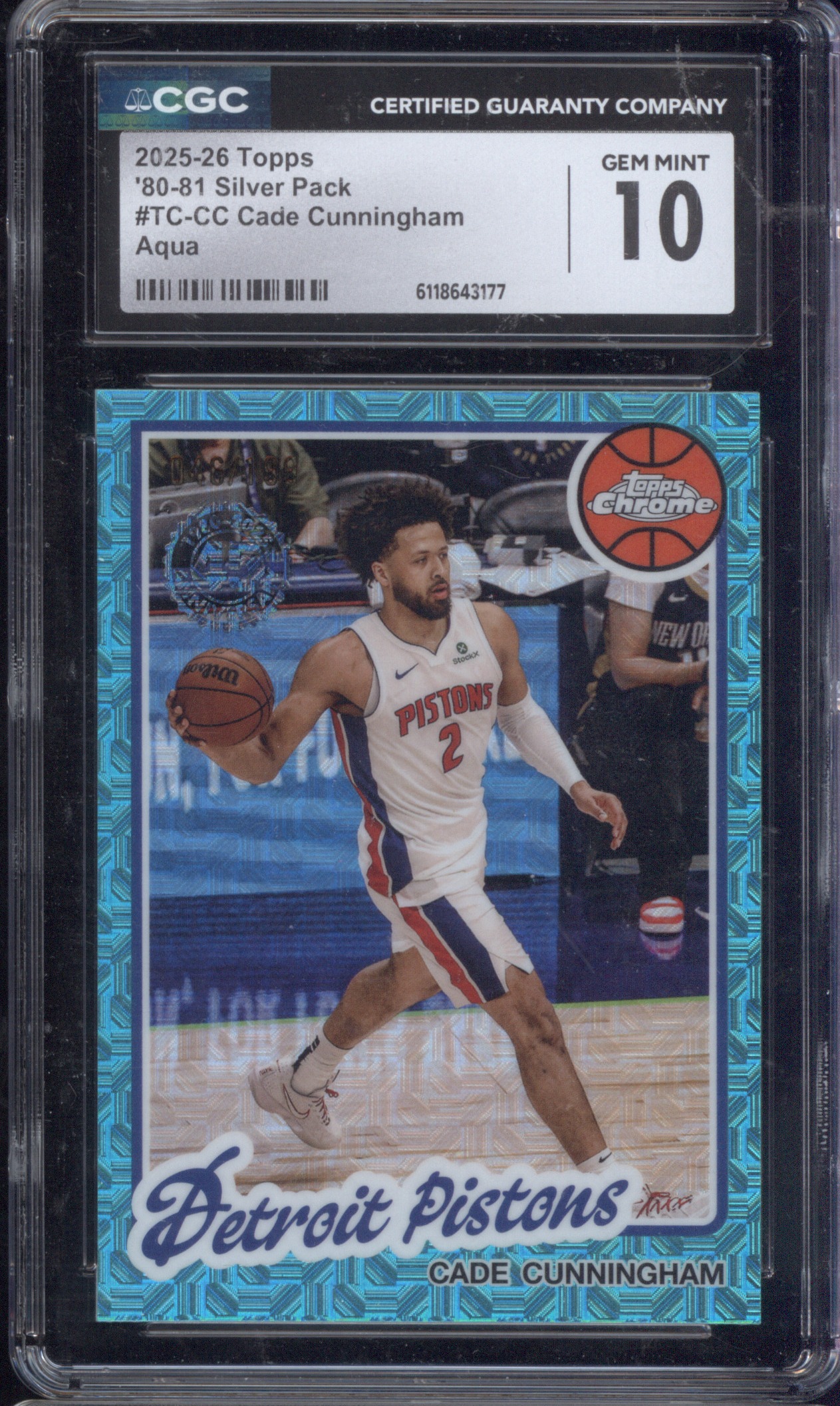 2025-26 Topps 1980-81 Chrome Silver Pack #TC-CC Cade Cunningham — front