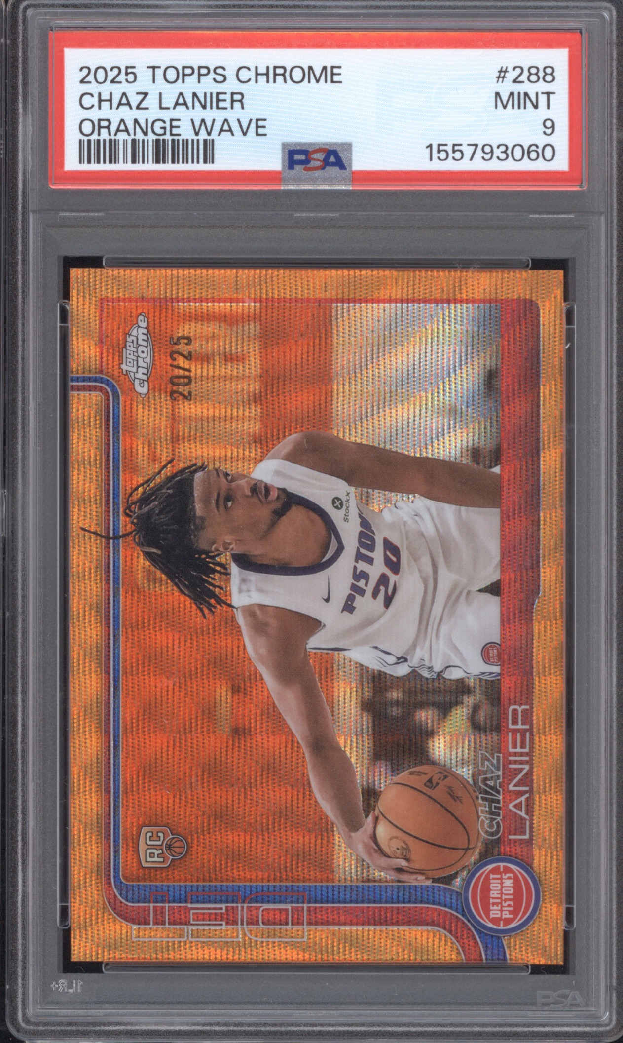 2025 Topps Chrome #288 Chaz Lanier Orange Wave — front