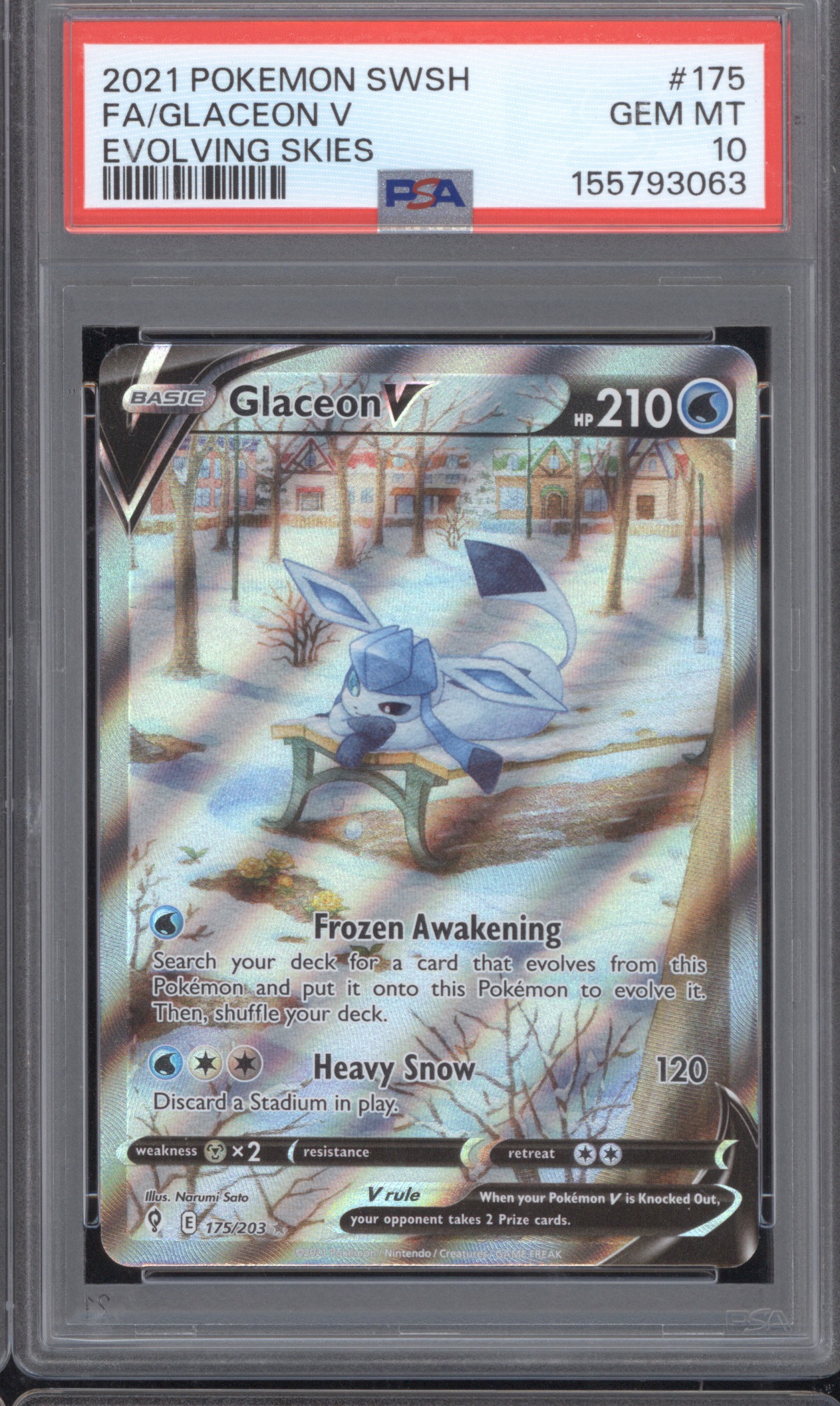 2021 Pokémon SWSH #175 Glaceon V — front