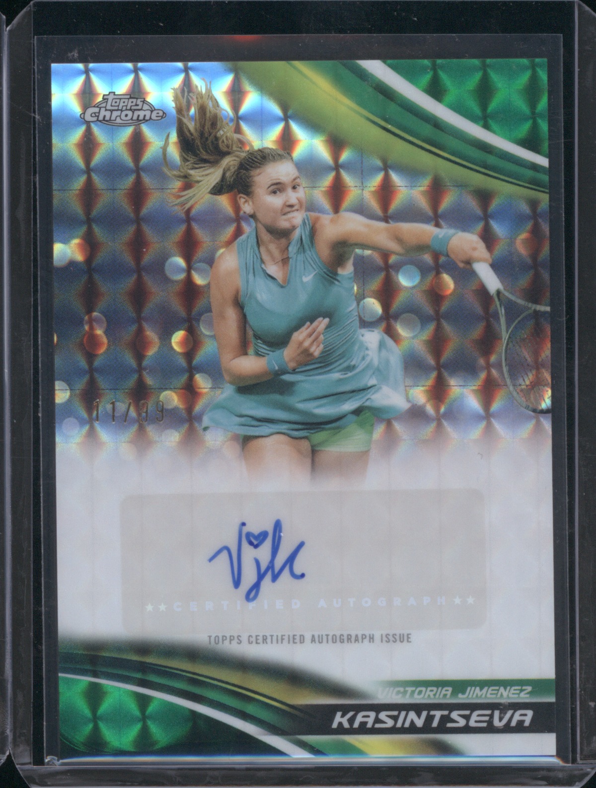2025 Topps Chrome Tennis Victoria Jimenez Kasintseva Geometric Auto #CA-VJK — front