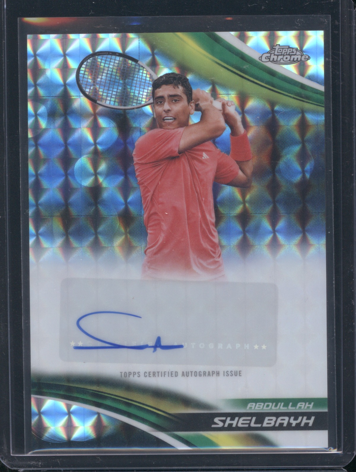 2025 Topps Chrome Tennis #CA-ASH Abdullah Shelbayh Geometric Refractor Auto — front