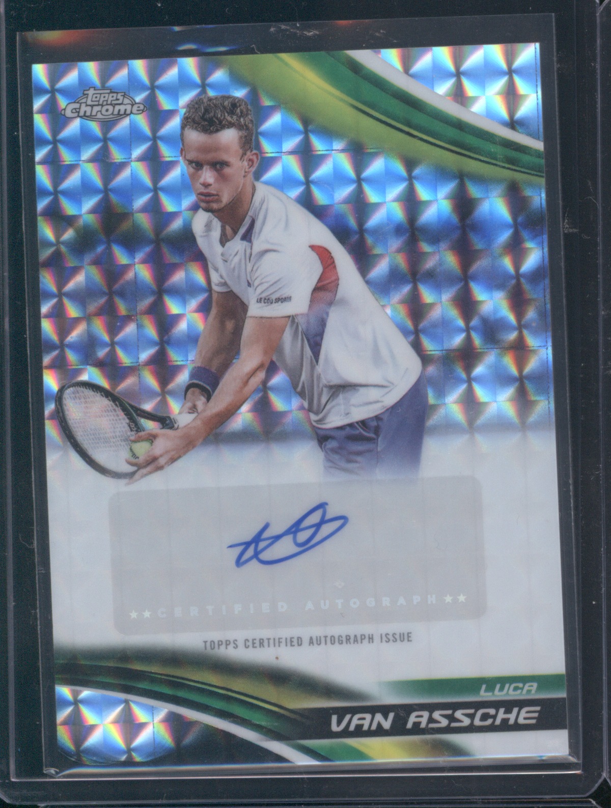 2025 Topps Chrome Tennis #CA-LVA Luca Van Assche Geometric Refractor Auto — front
