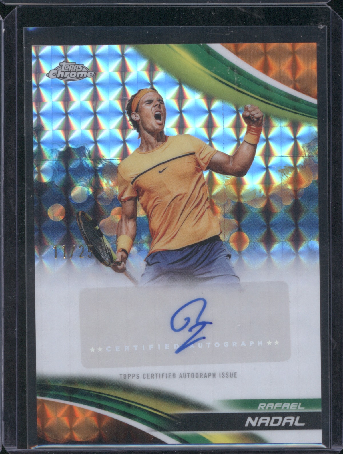 2025 Topps Chrome #CA-RNL Rafael Nadal Orange Geometric Autograph — front