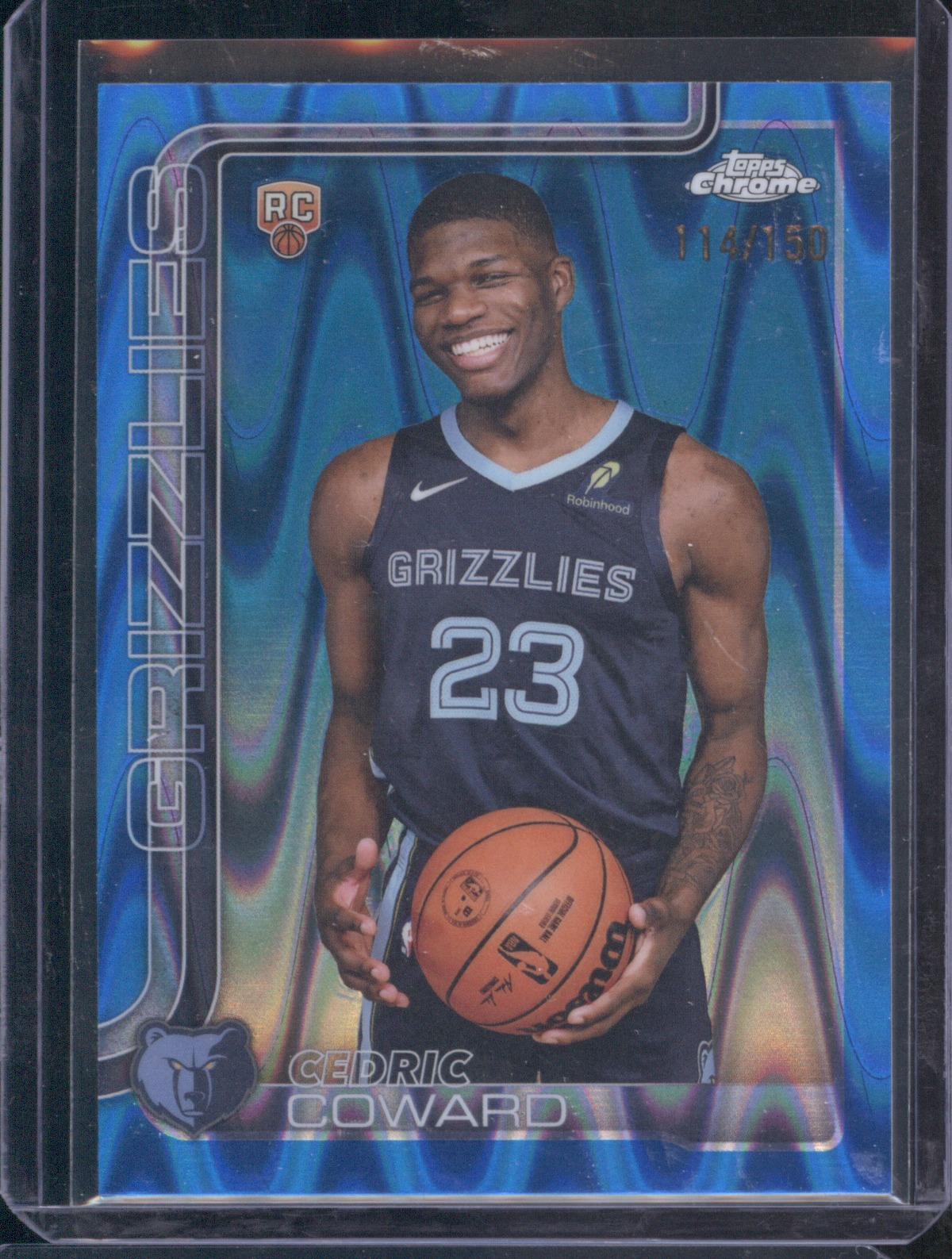 2025-26 Topps Chrome #261 Cedric Coward RC Memphis Grizzlies — front