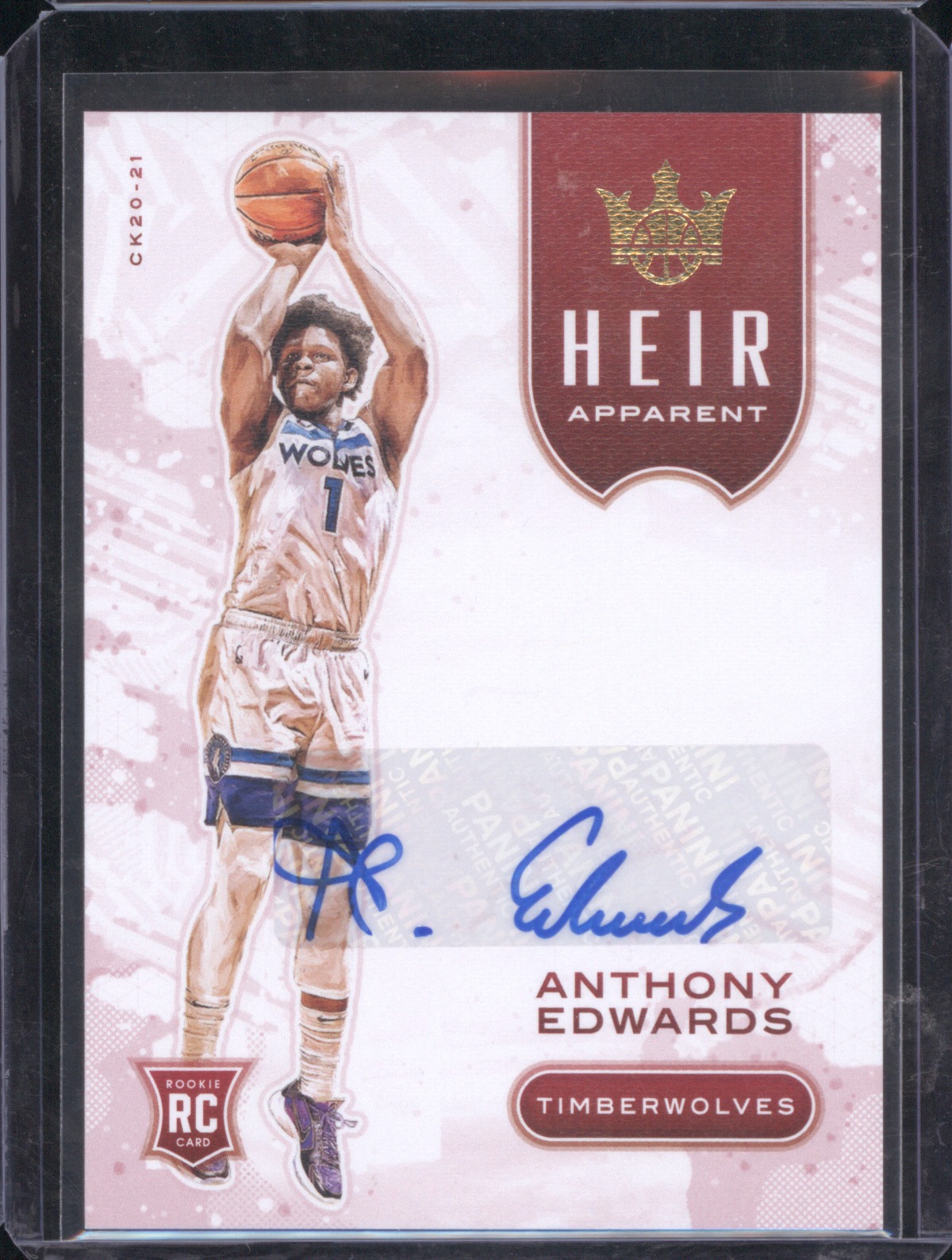2020-21 Panini Court Kings Heir Apparent #CK20-21 Anthony Edwards — front