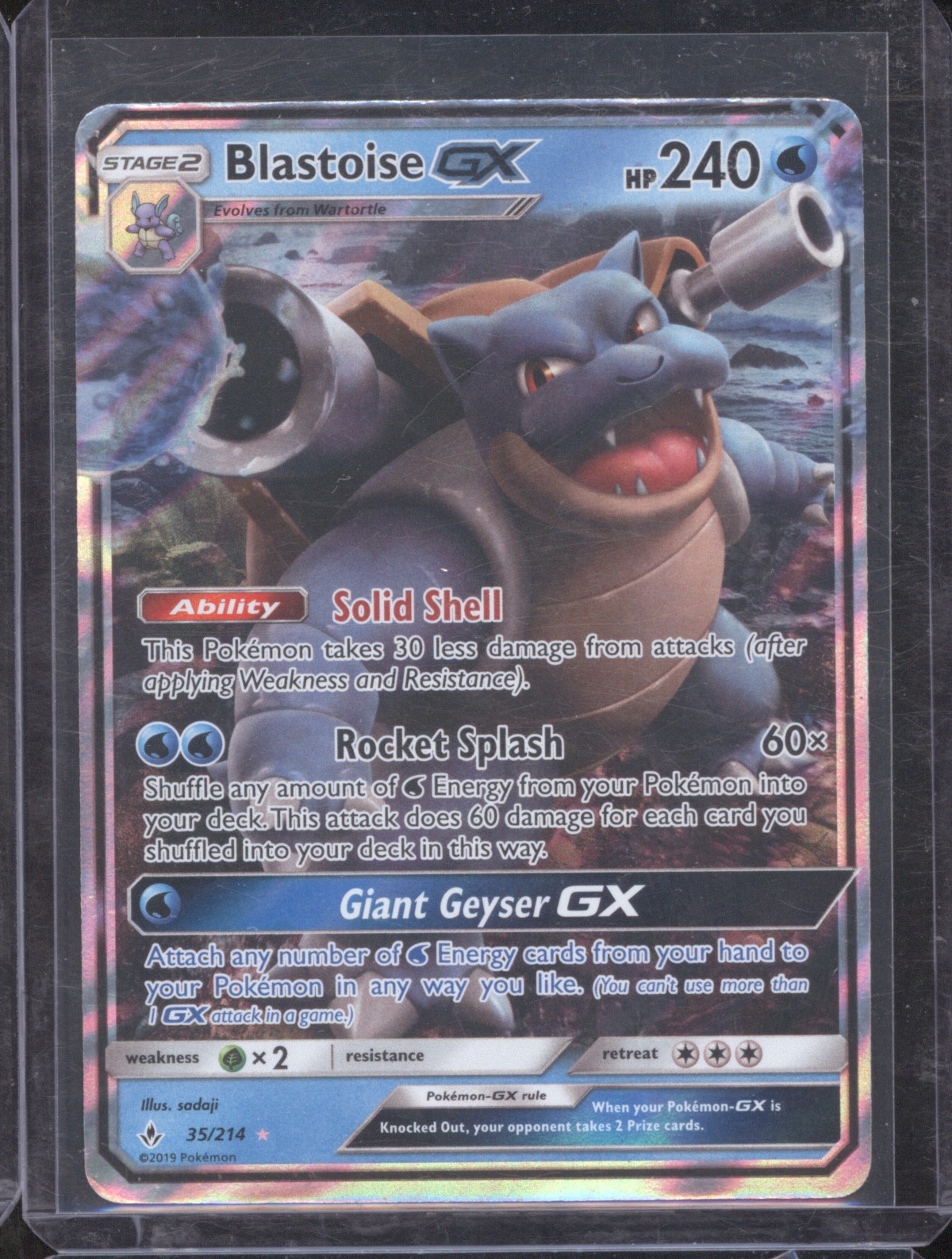 2019 Pokémon TCG Unbroken Bonds #35 Blastoise GX — front