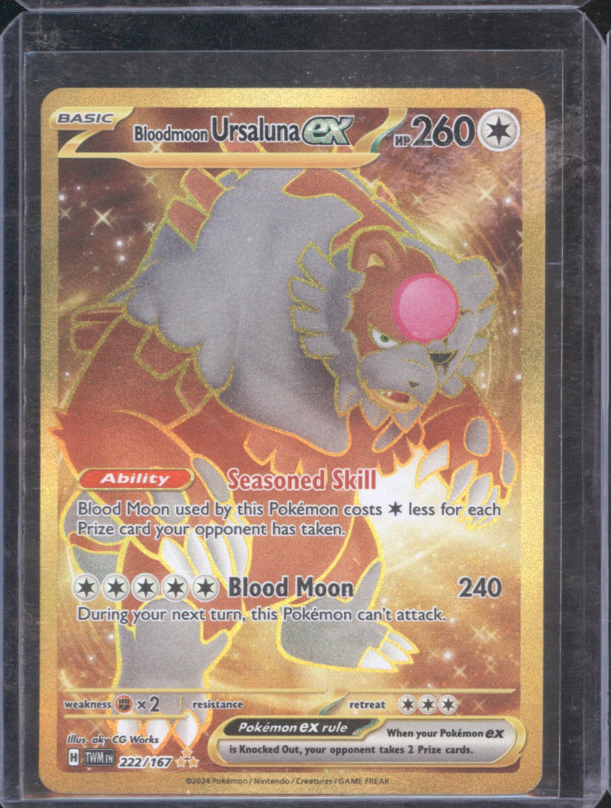 2024 Pokémon SV06: Twilight Masquerade #222 Bloodmoon Ursaluna ex — front