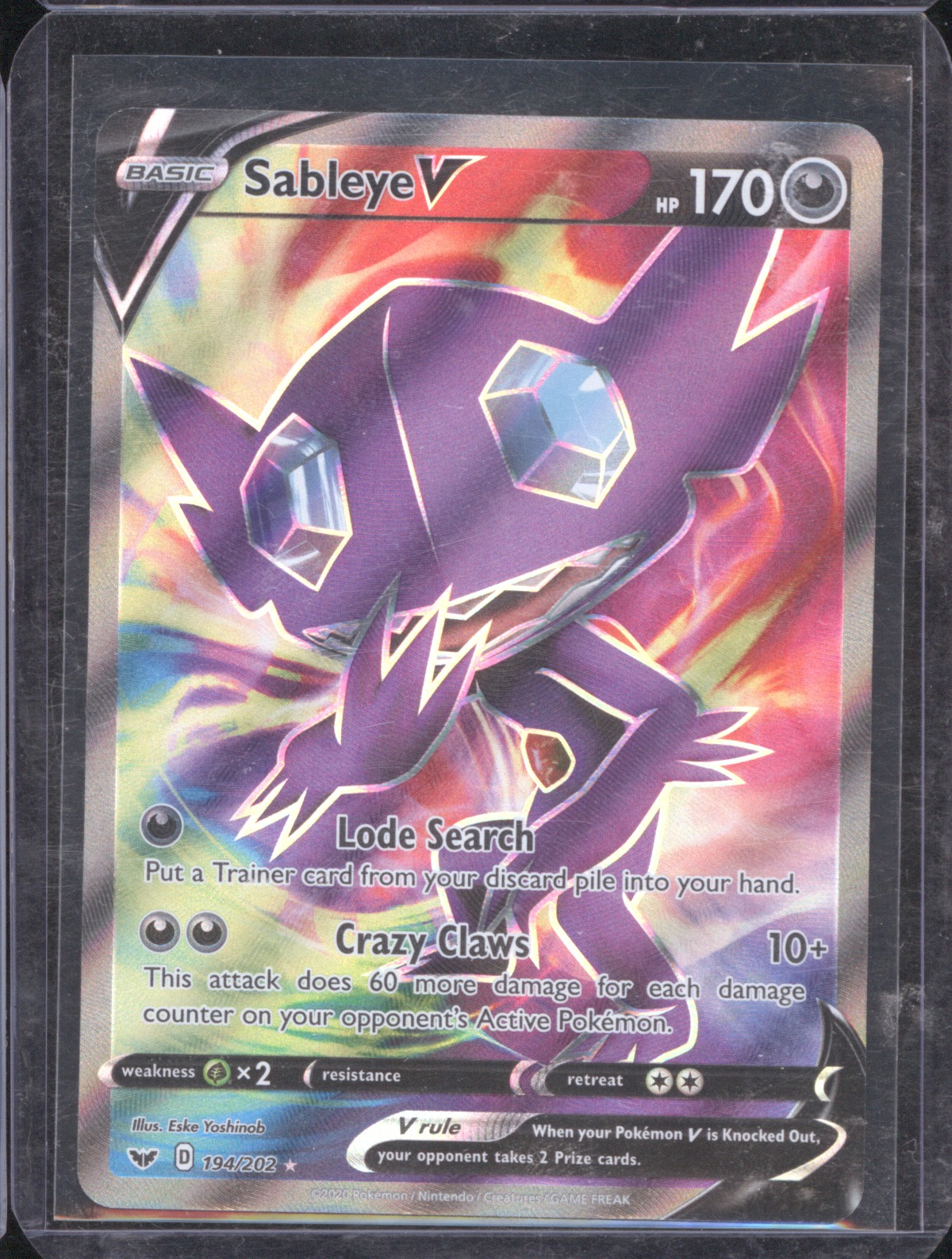 2020 Pokémon Sword & Shield #194 Sableye V — front