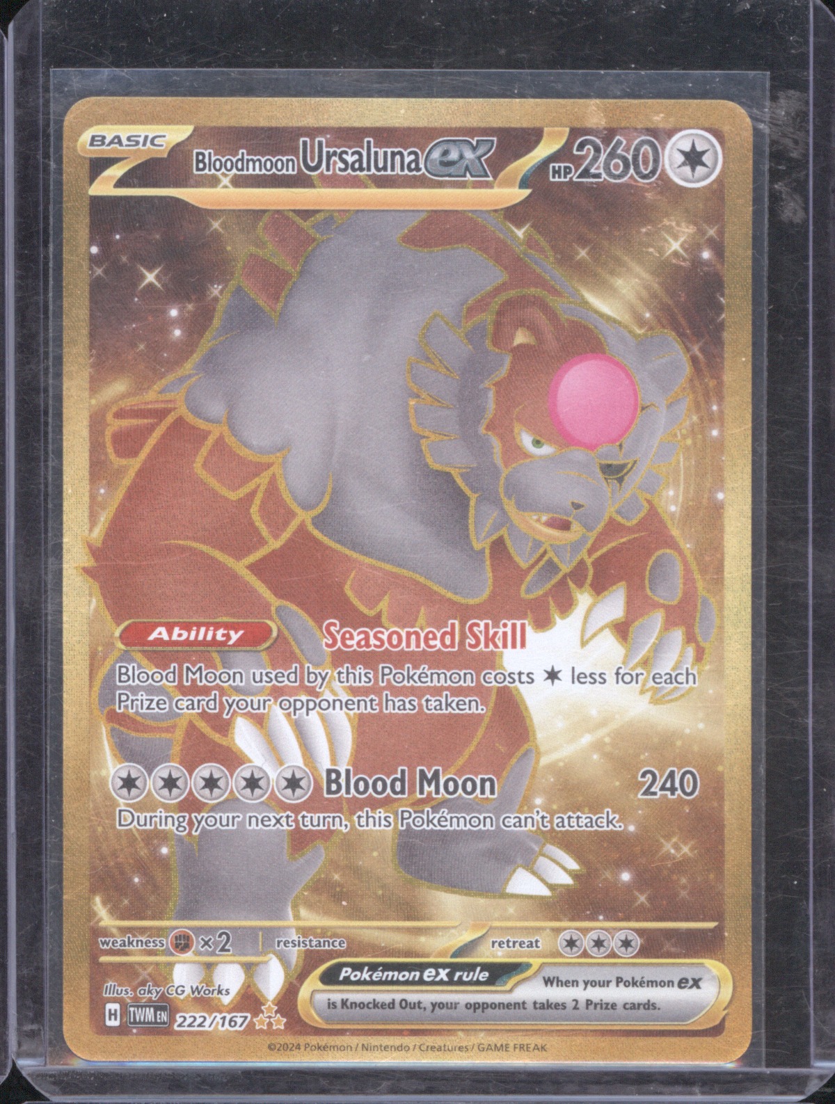 2024 Pokémon #222 Bloodmoon Ursaluna ex — front