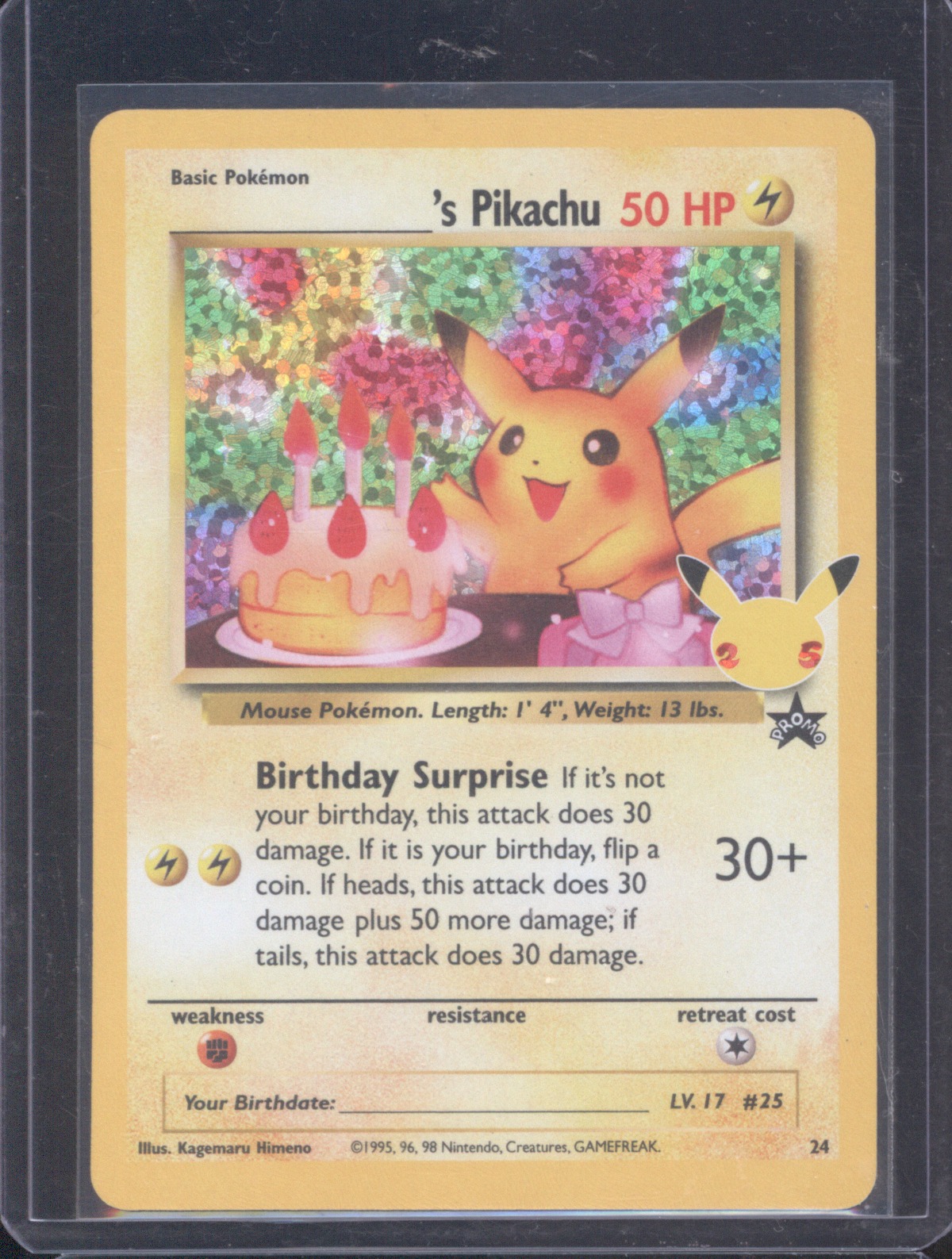 2021 Pokémon Celebrations #24 Birthday Pikachu — front