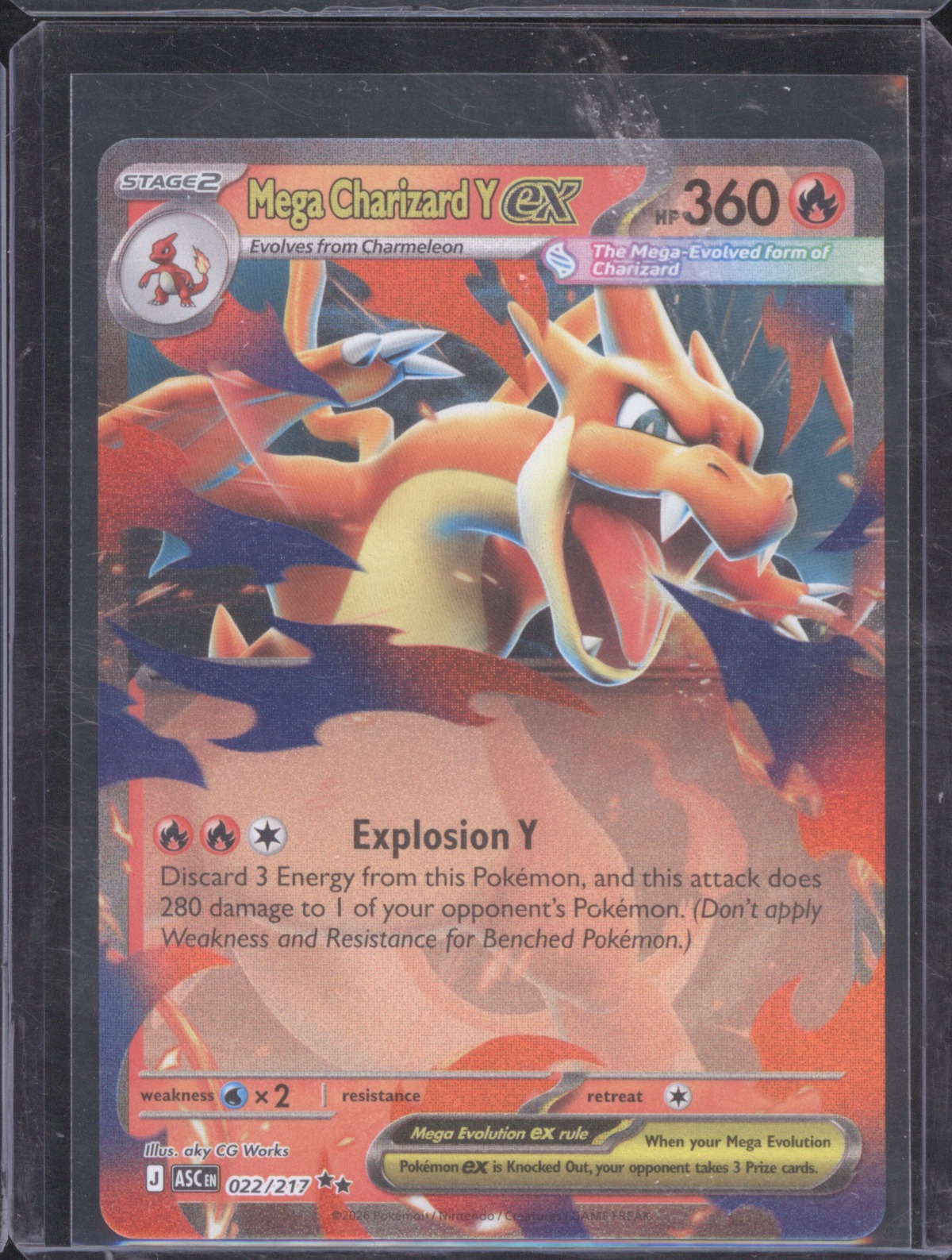 2026 Pokemon Mega Charizard Y ex 022/217 Ascended Heroes — front