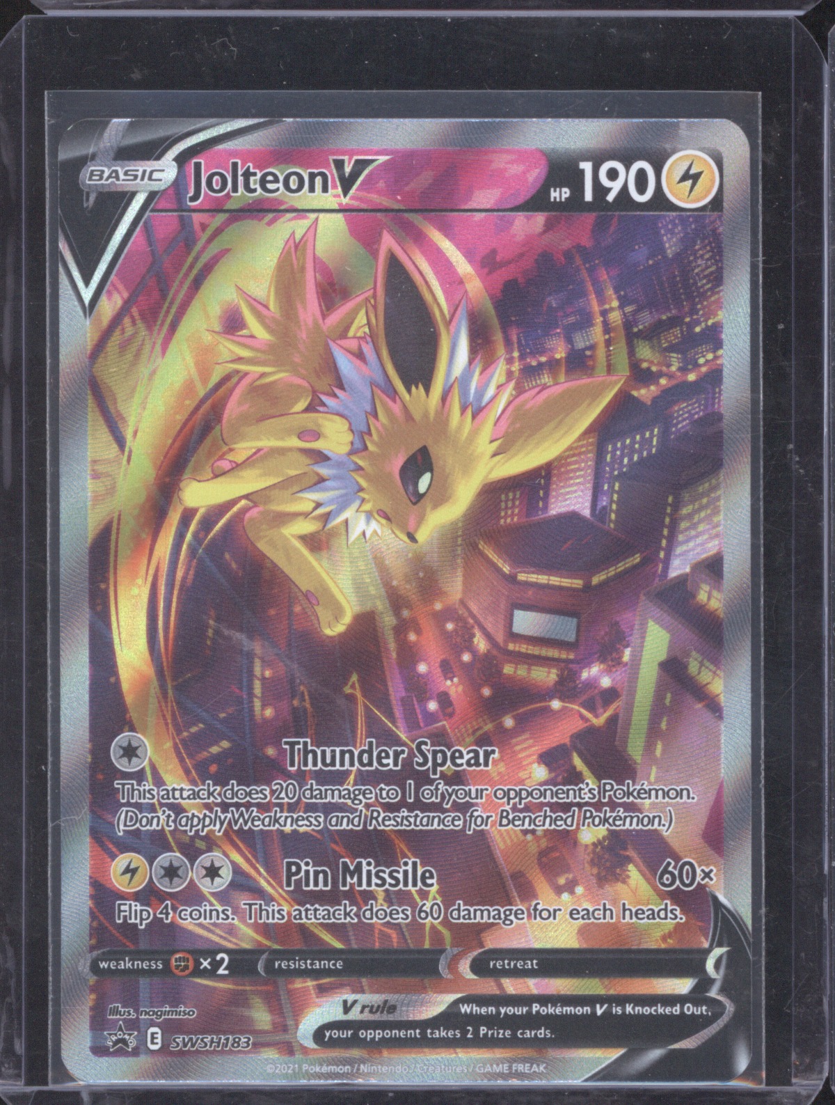2021 Pokémon SWSH183 Jolteon V — front