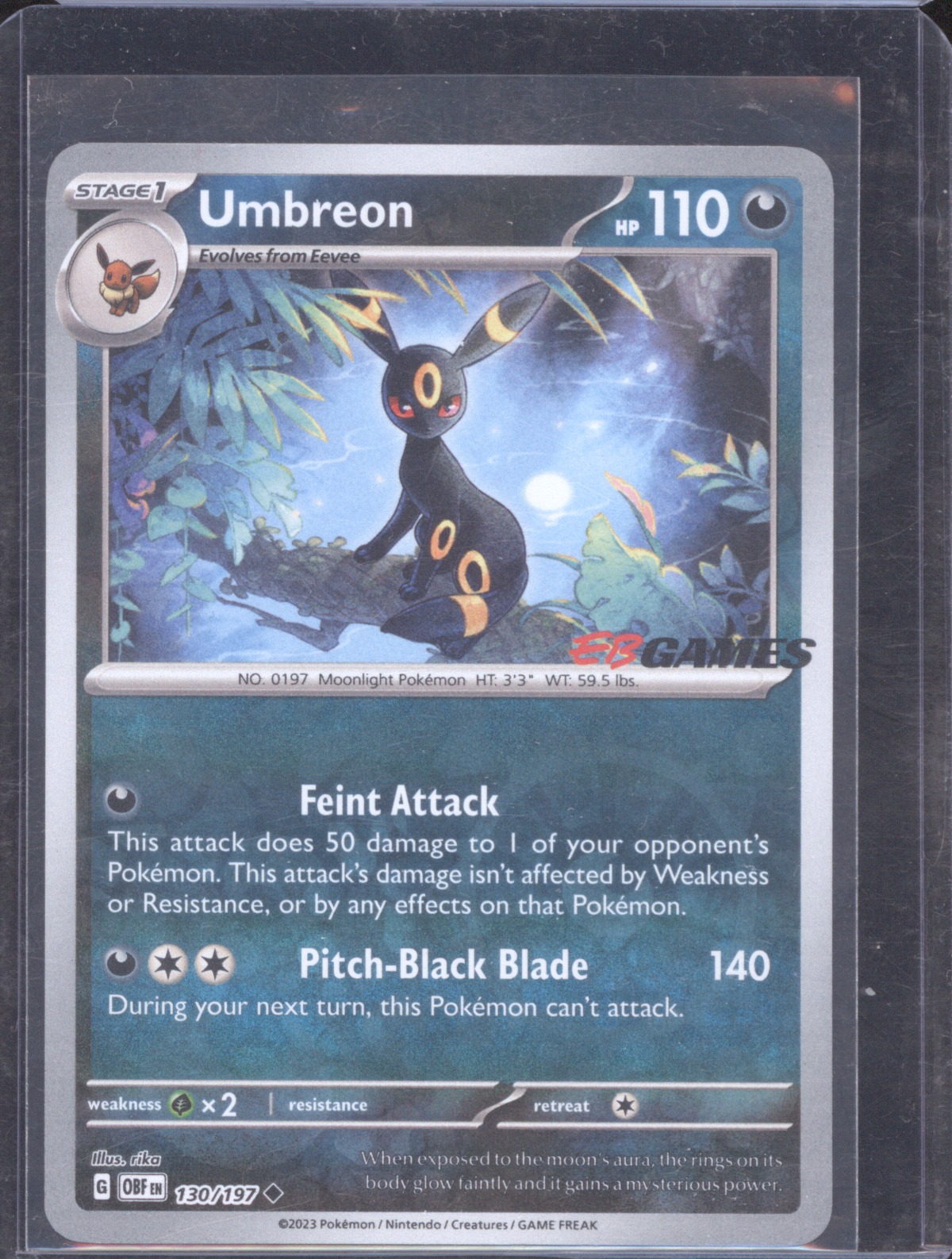 2023 Pokemon Obsidian Flames #130 Umbreon — front