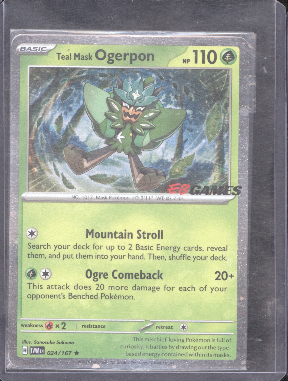 2024 Pokémon Twilight Masquerade #024 Teal Mask Ogerpon — front