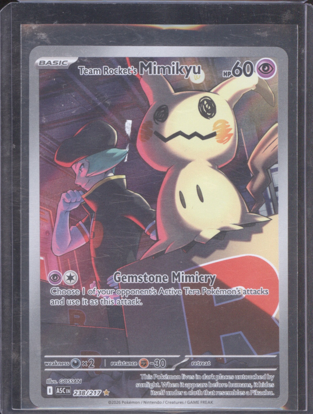 2026 Pokemon Ascended Heroes #238 Team Rocket's Mimikyu — front