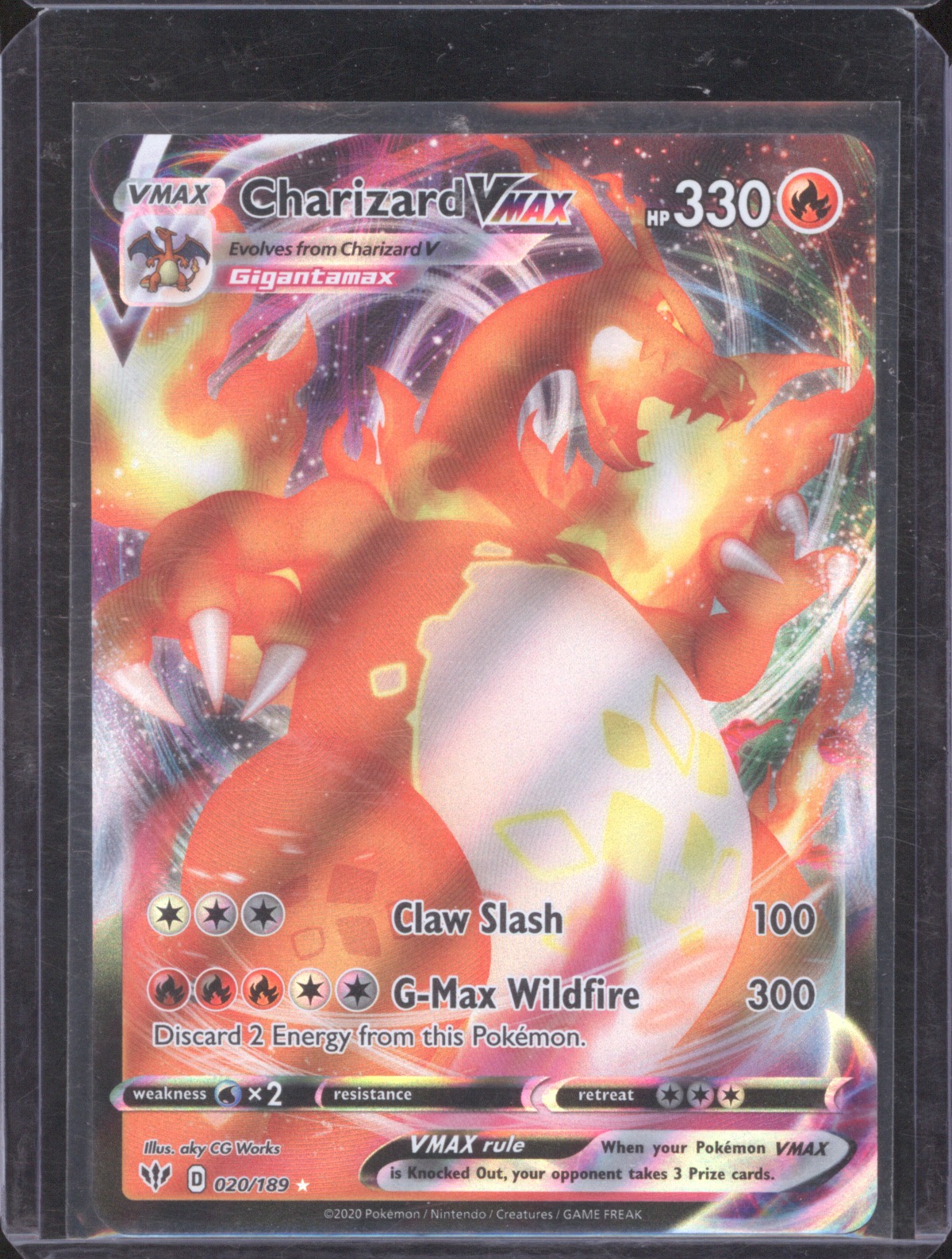 2020 Pokemon SWSH03: Darkness Ablaze #020 Charizard VMAX Gigantamax — front