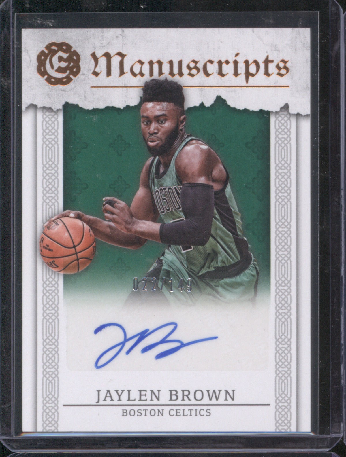 2016-17 Panini Excalibur Manuscripts #Jaylen Brown — front